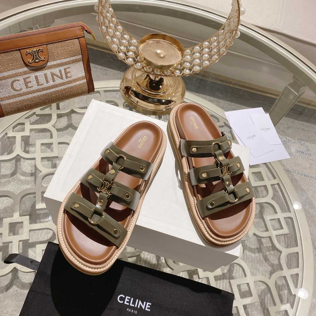 Celine Slides Tippi In Calfskin - Vegetal Tanning  - DopestKickz
