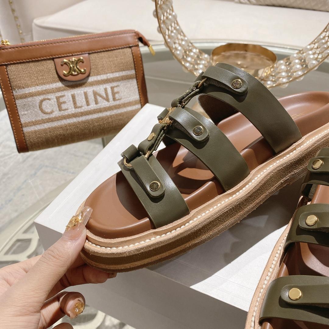 Celine Slides Tippi In Calfskin - Vegetal Tanning  - DopestKickz