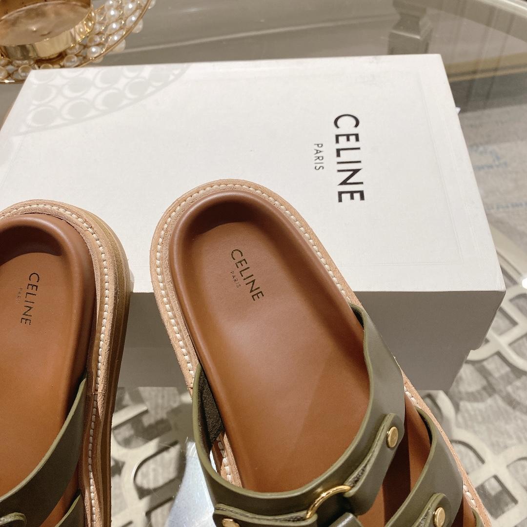 Celine Slides Tippi In Calfskin - Vegetal Tanning  - DopestKickz