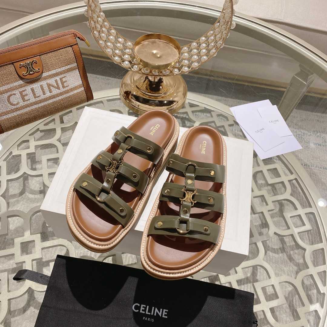 Celine Slides Tippi In Calfskin - Vegetal Tanning  - DopestKickz