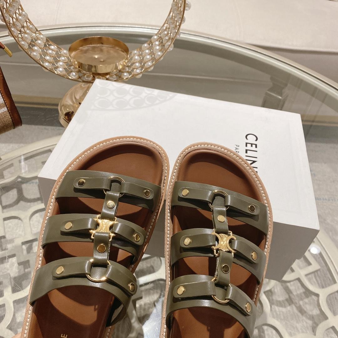 Celine Slides Tippi In Calfskin - Vegetal Tanning  - DopestKickz