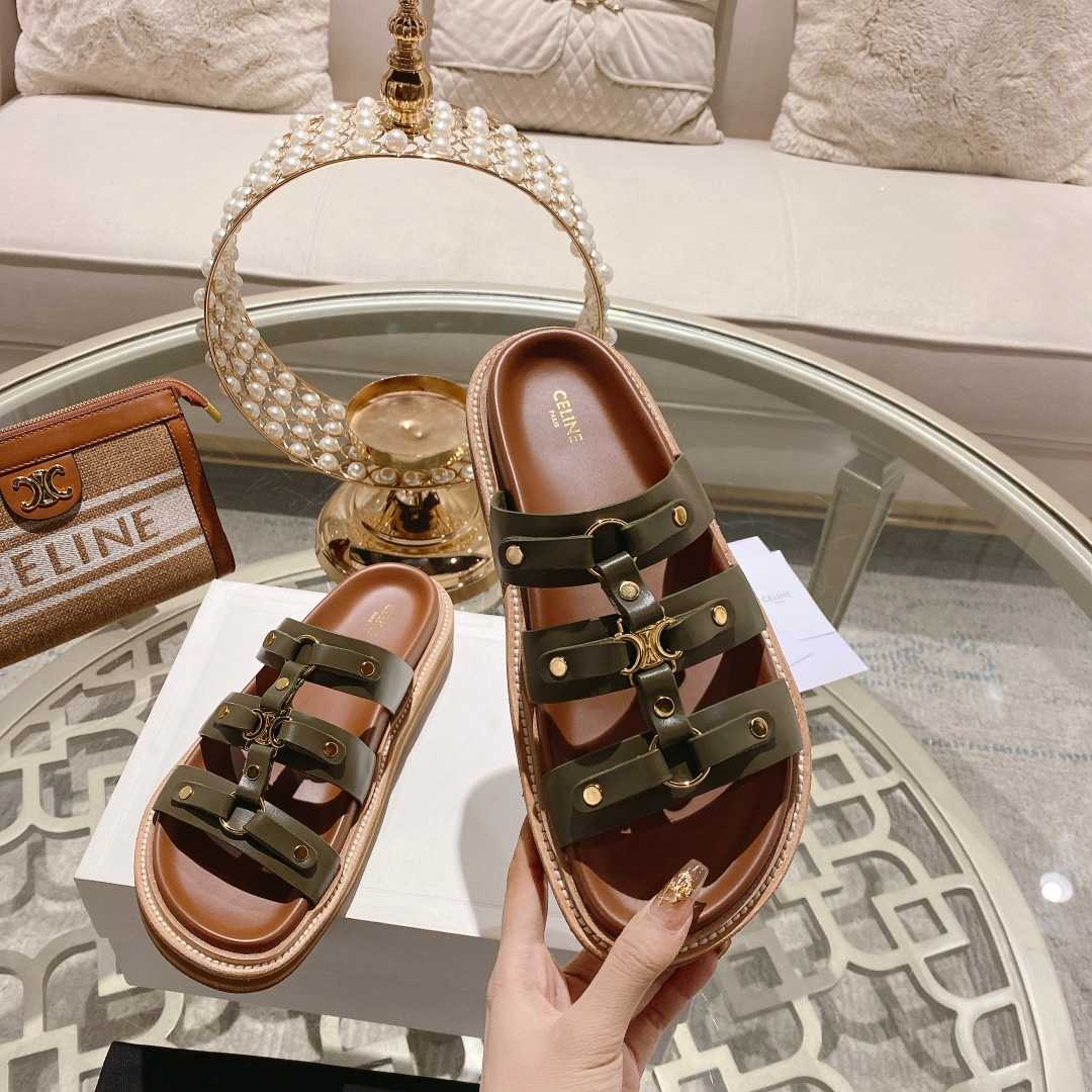 Celine Slides Tippi In Calfskin - Vegetal Tanning  - DopestKickz