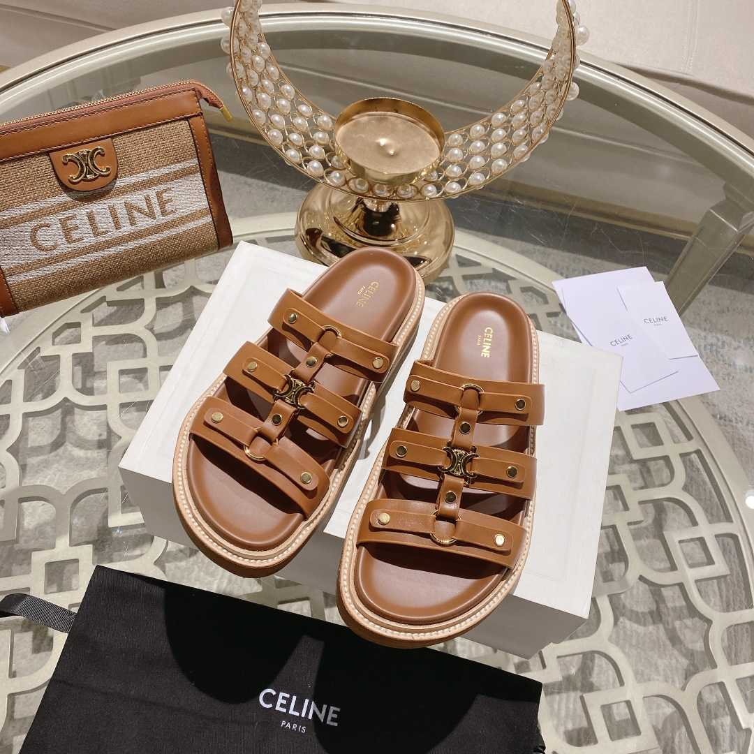 Celine Slides Tippi In Calfskin - DopestKickz