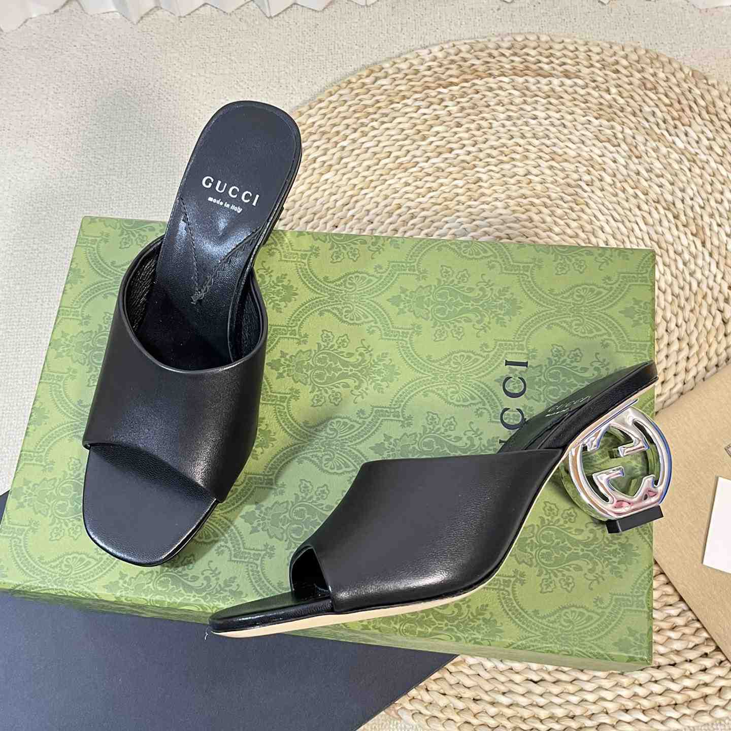 Gucci Women's Interlocking G Heel Sandal - DopestKickz