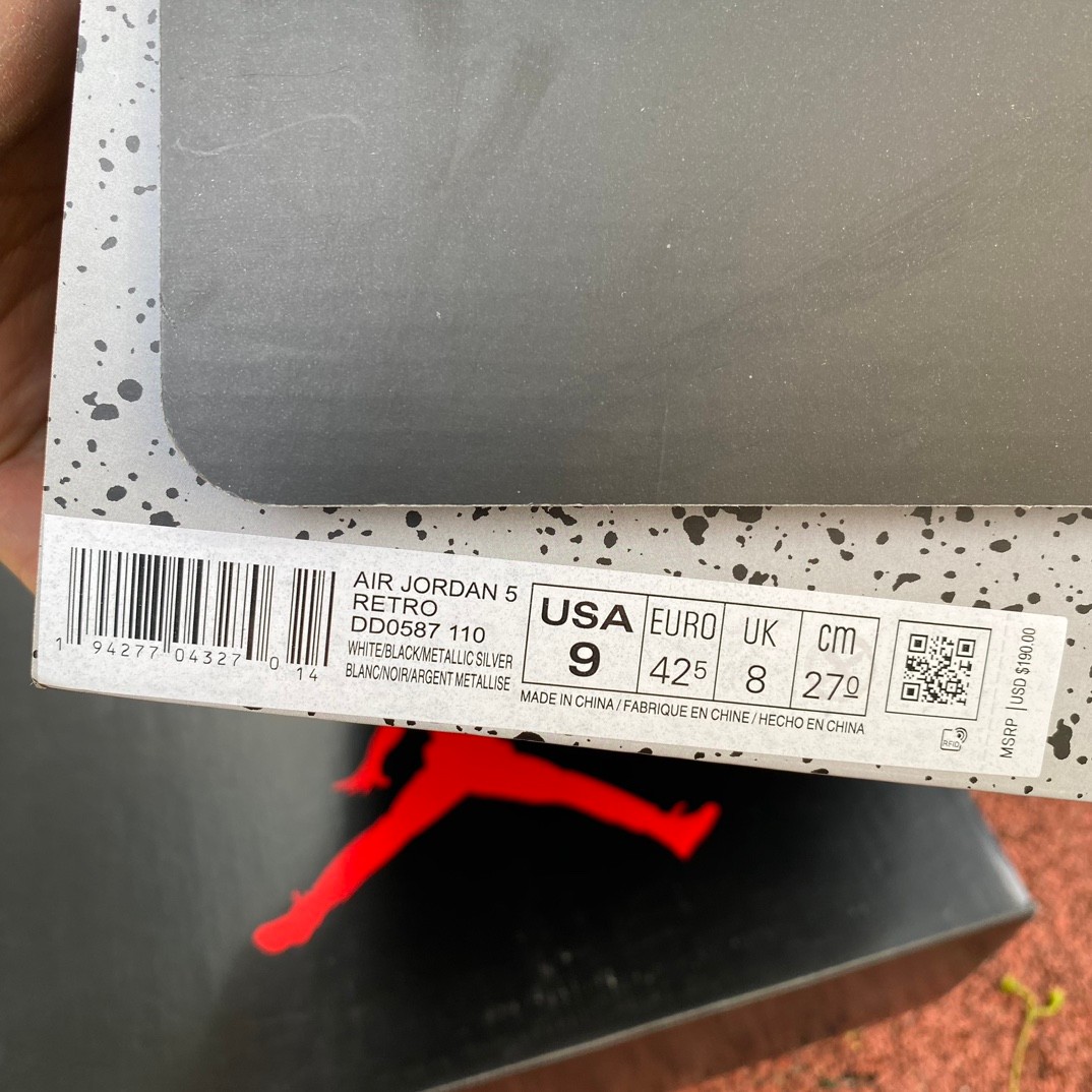 Air Jordan 5 White/Black-Sail-Metallic Silver Sneakers    DD0587-110 - DopestKickz