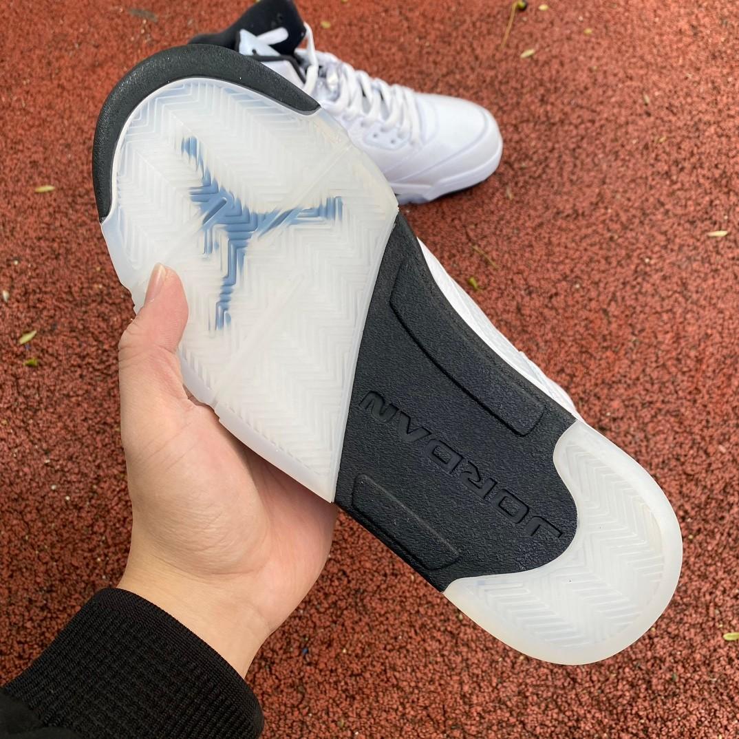 Air Jordan 5 White/Black-Sail-Metallic Silver Sneakers    DD0587-110 - DopestKickz