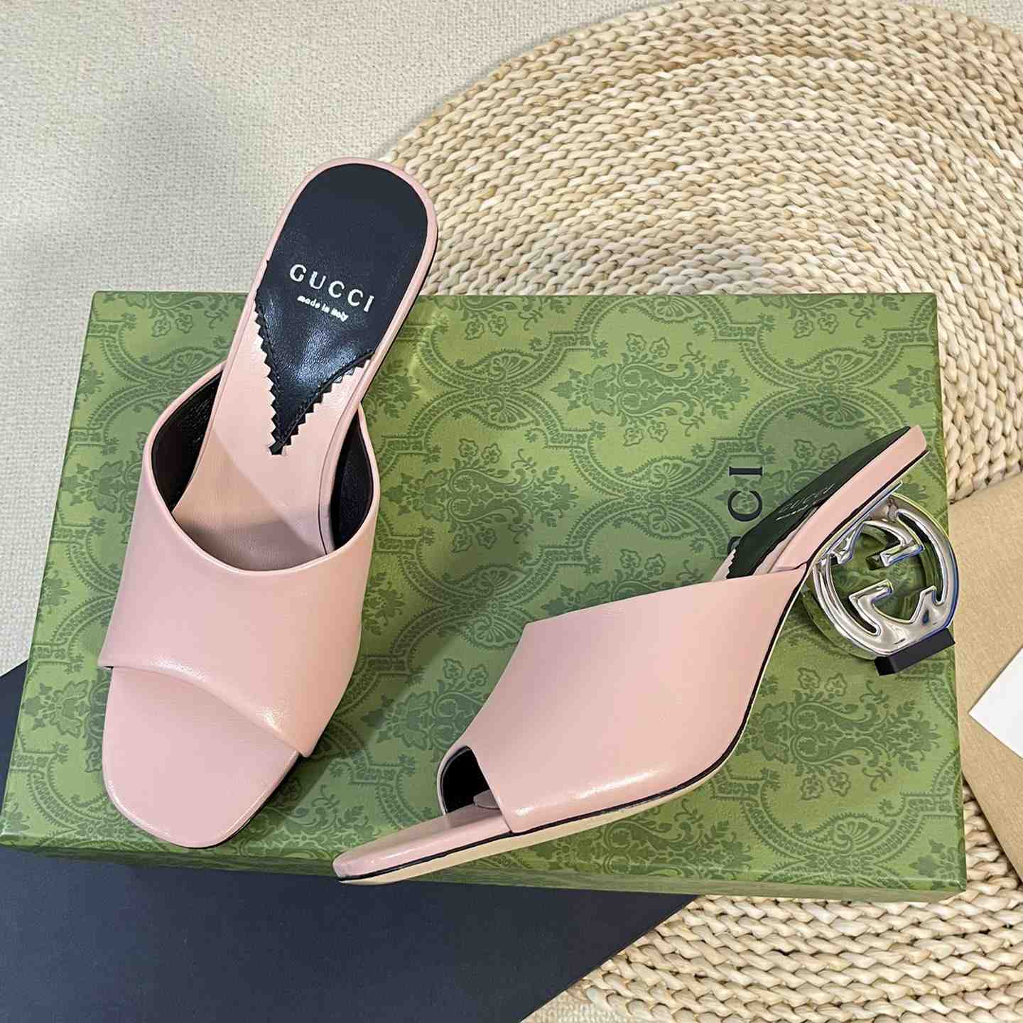 Gucci Women's Interlocking G Heel Sandal - DopestKickz