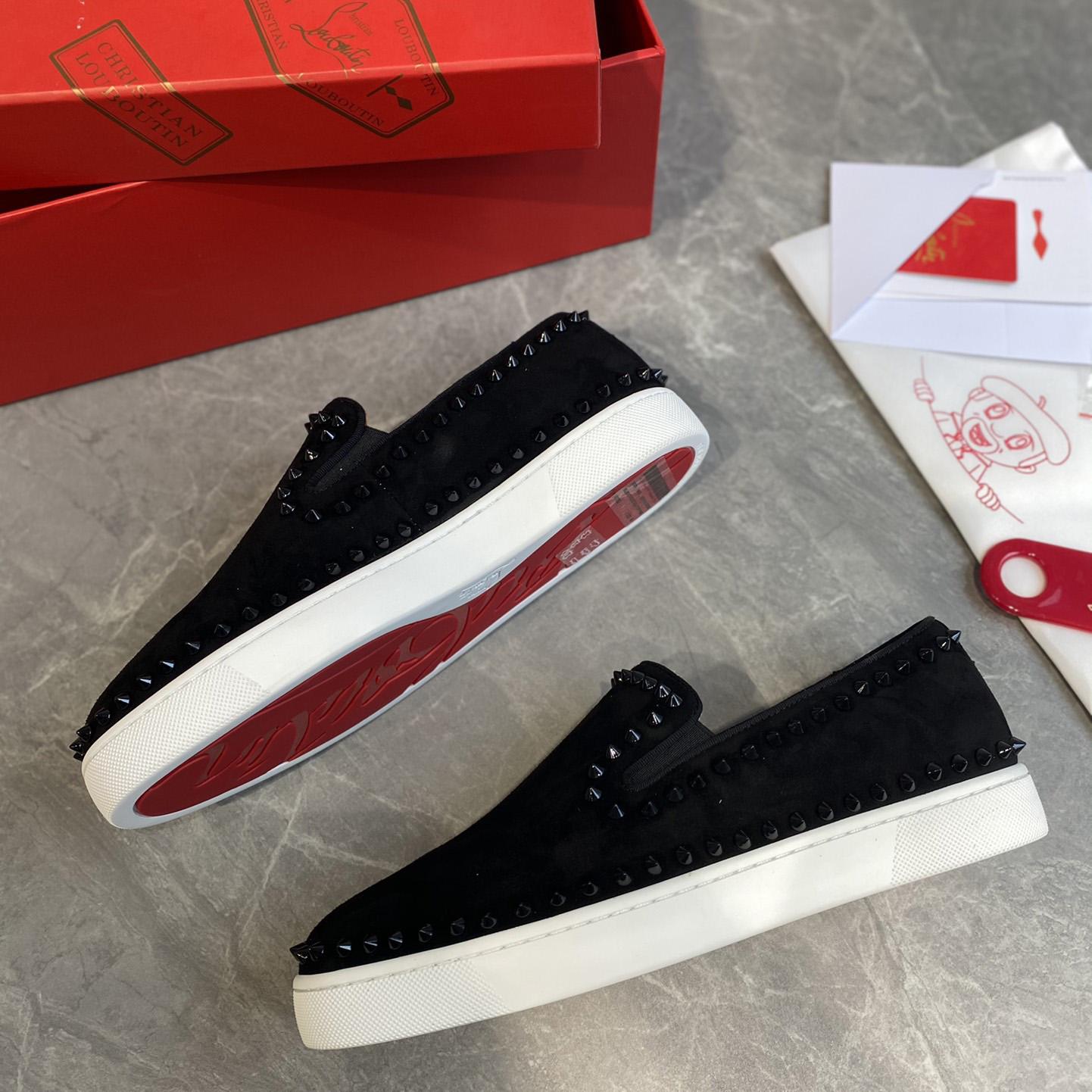 Christian Louboutin Stud Embellished Slip-On Loafers - DopestKickz