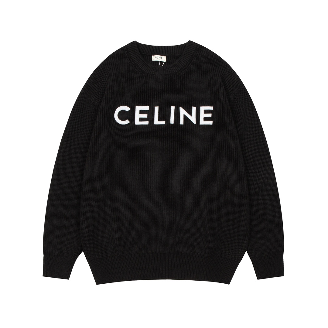 Celine Oversized Sweater In Ribbed Wool - DopestKickz