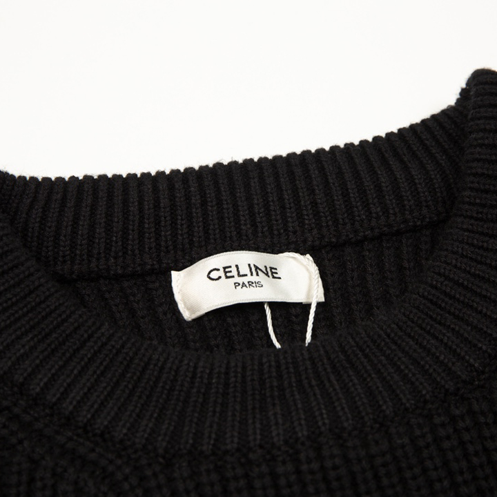Celine Oversized Sweater In Ribbed Wool - DopestKickz