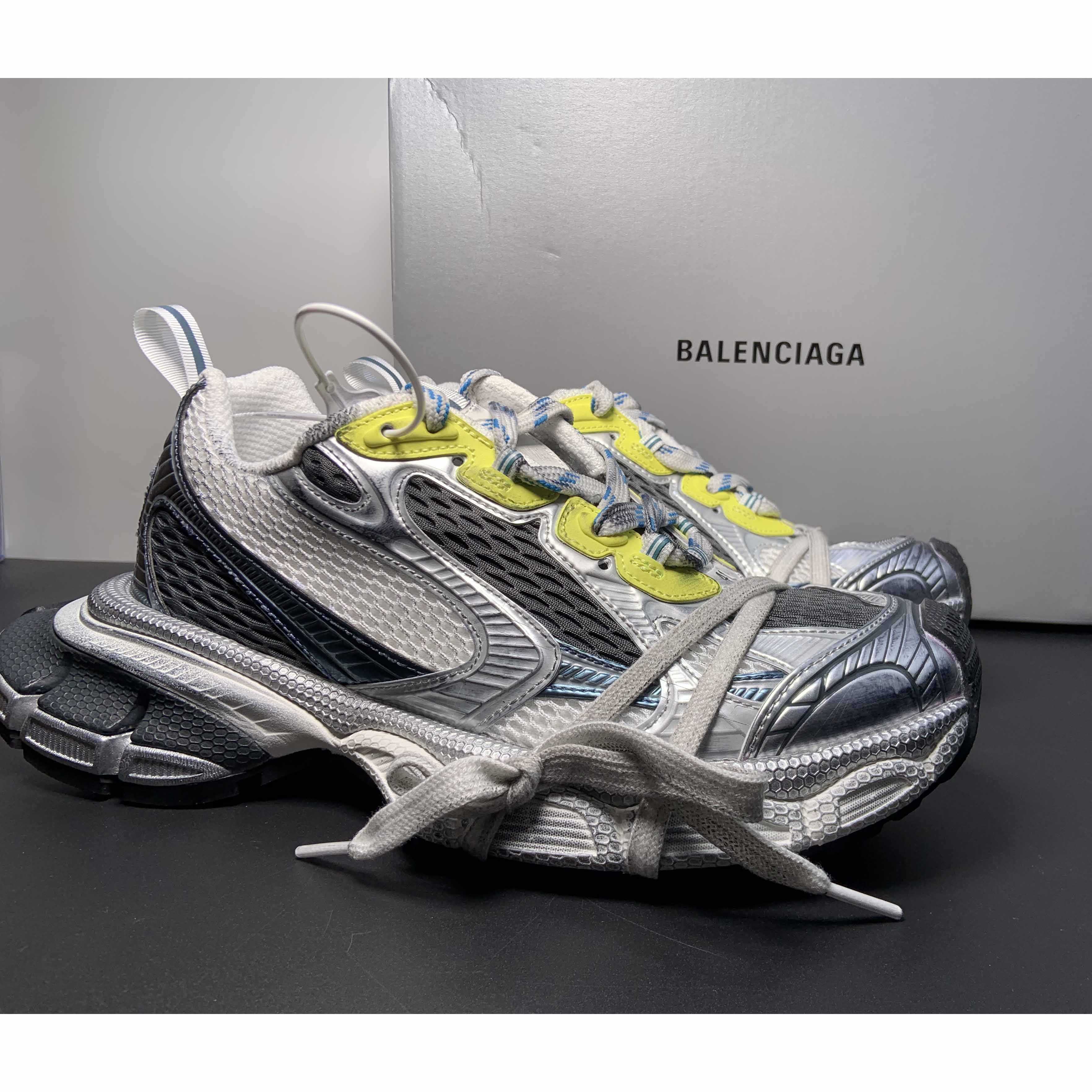 Balenciaga 3XL Sneaker In White, Blue And Yellow - DopestKickz