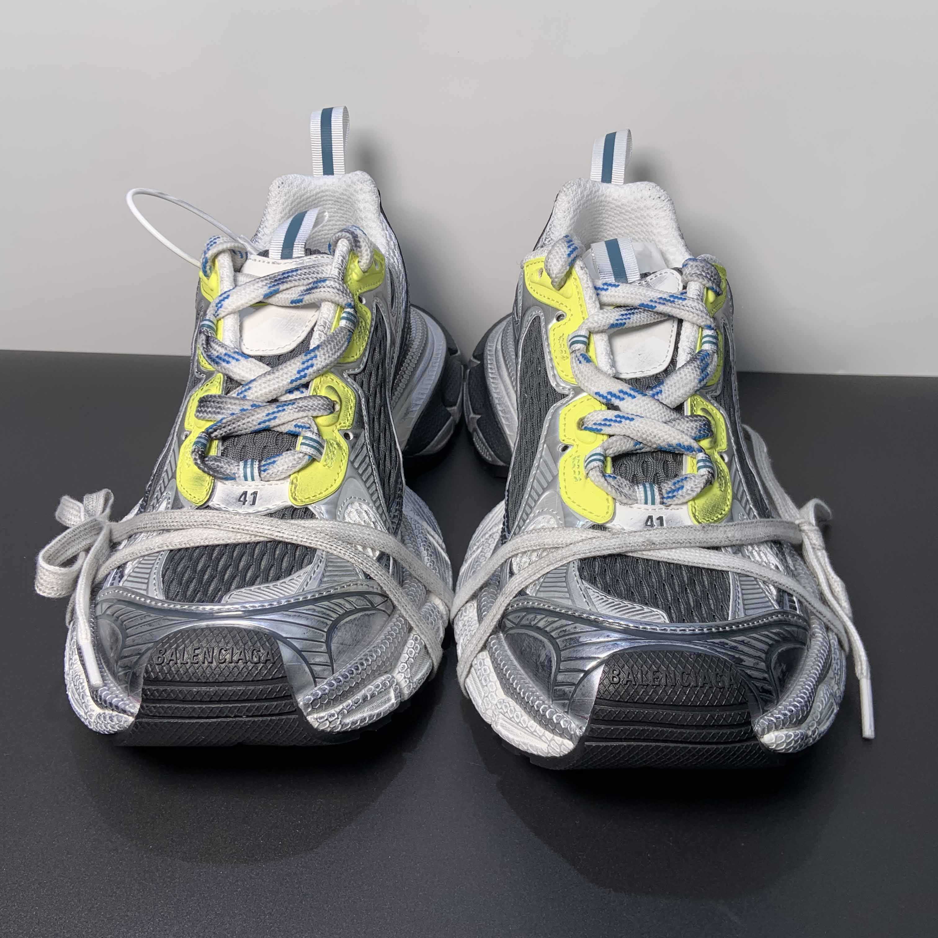 Balenciaga 3XL Sneaker In White, Blue And Yellow - DopestKickz