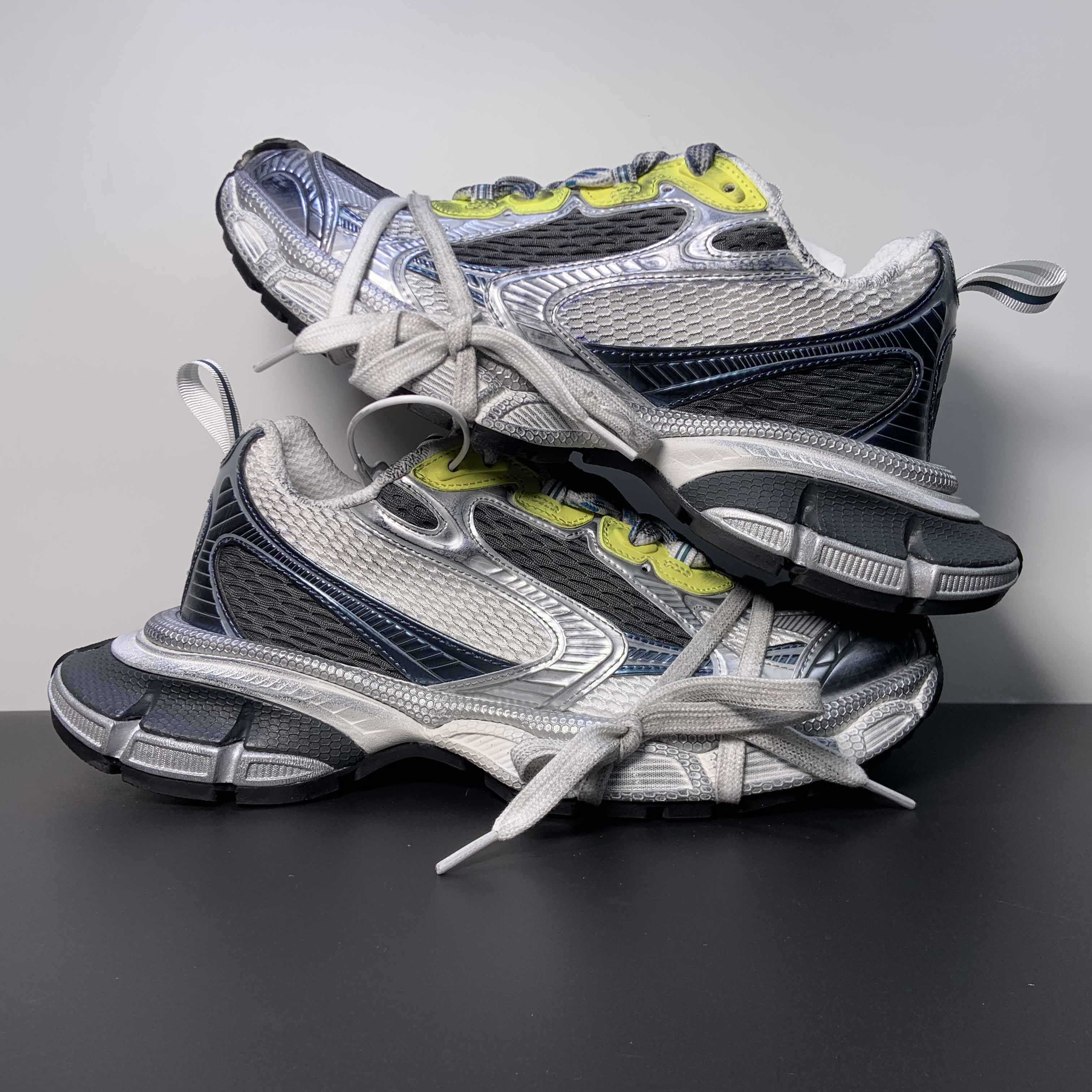 Balenciaga 3XL Sneaker In White, Blue And Yellow - DopestKickz