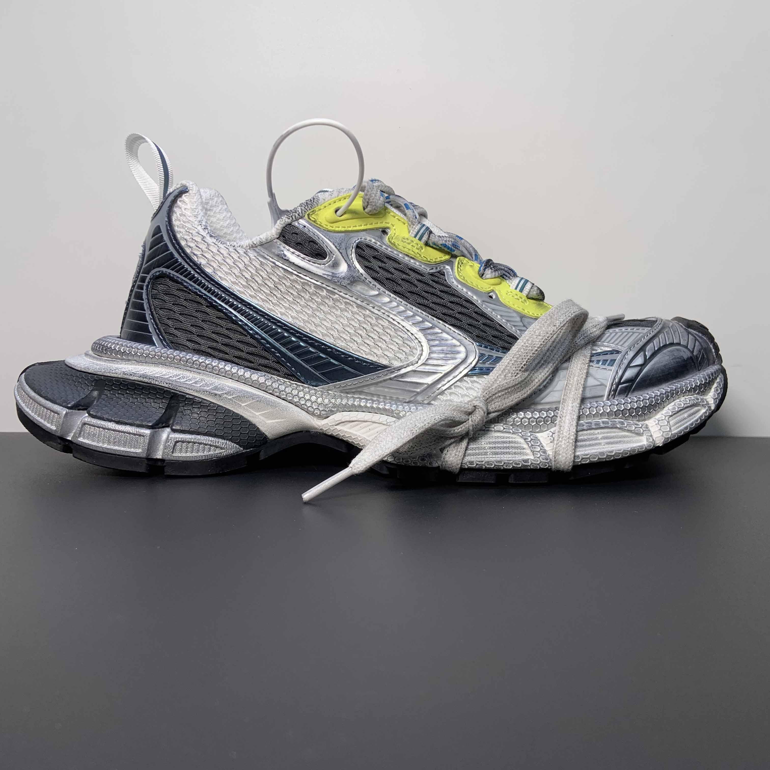 Balenciaga 3XL Sneaker In White, Blue And Yellow - DopestKickz