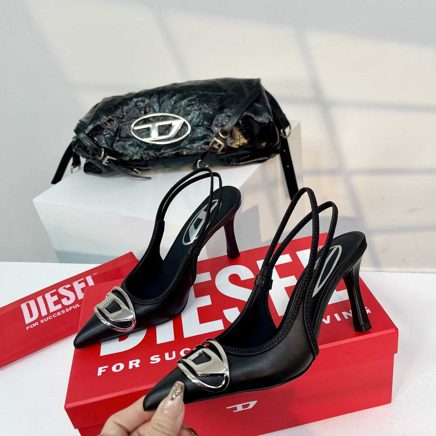Diesel D-Venus SB - Slingback Pumps In Nappa Leather - DopestKickz