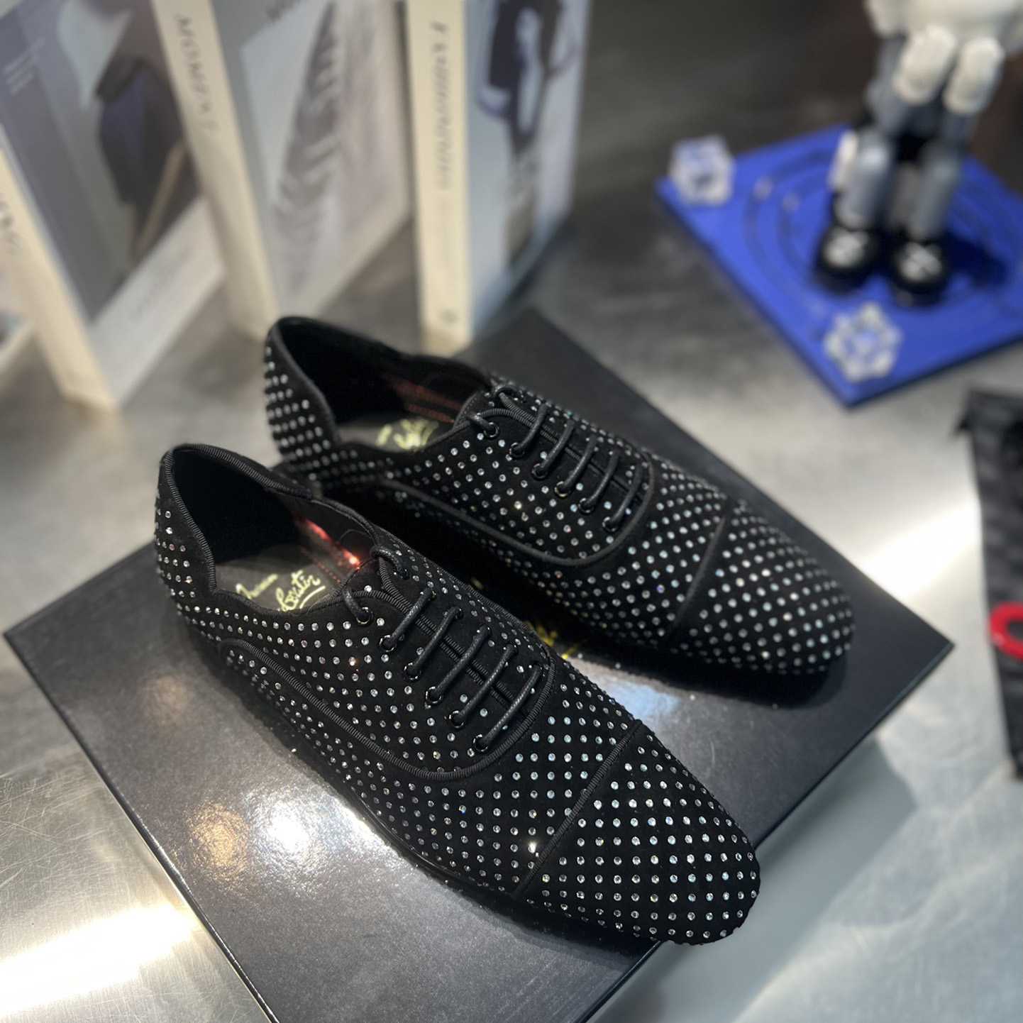 Christian Louboutin Greggy Chick Plum Strass - DopestKickz