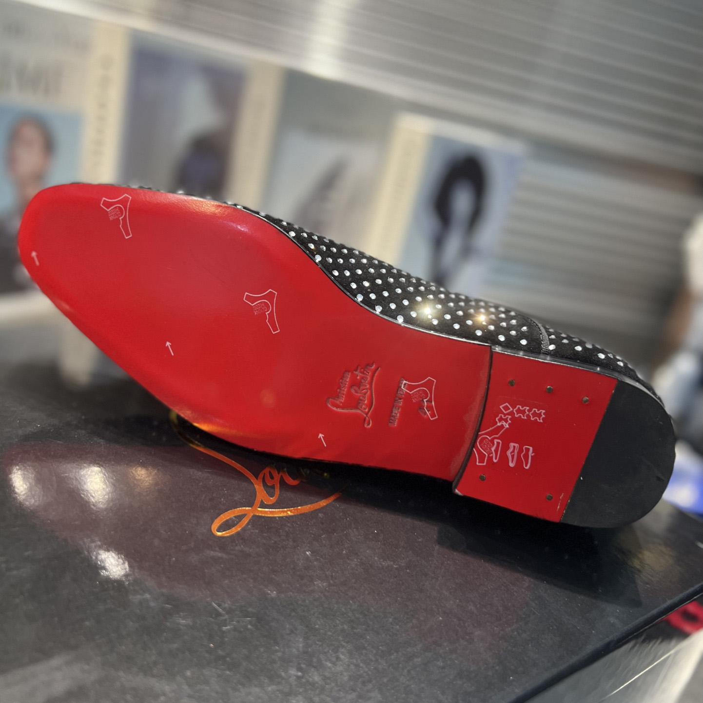 Christian Louboutin Greggy Chick Plum Strass - DopestKickz