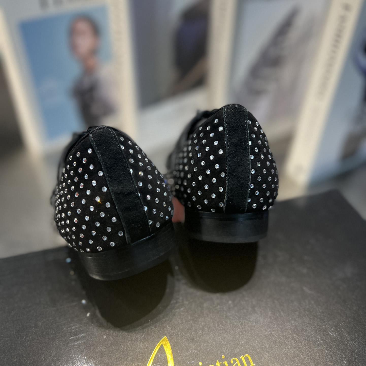 Christian Louboutin Greggy Chick Plum Strass - DopestKickz