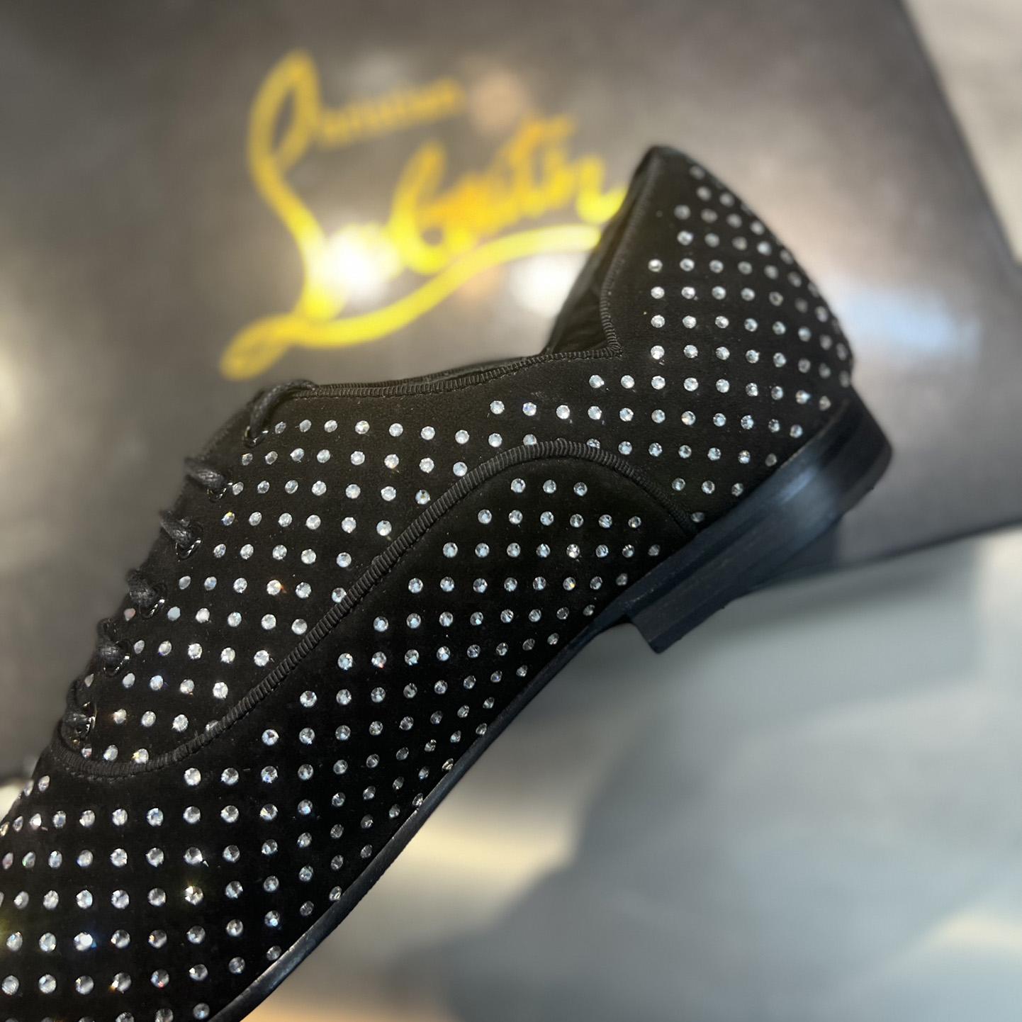 Christian Louboutin Greggy Chick Plum Strass - DopestKickz