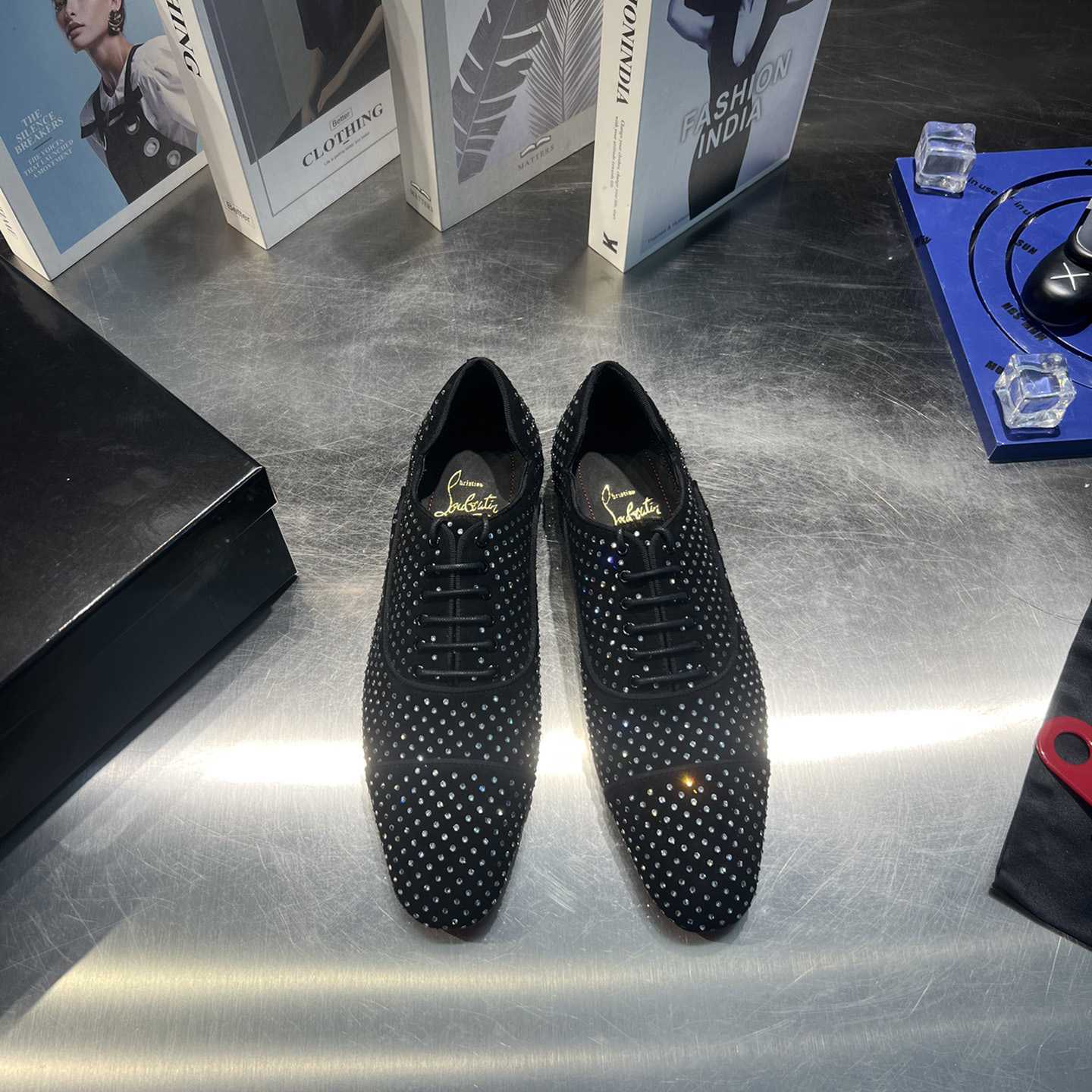 Christian Louboutin Greggy Chick Plum Strass - DopestKickz