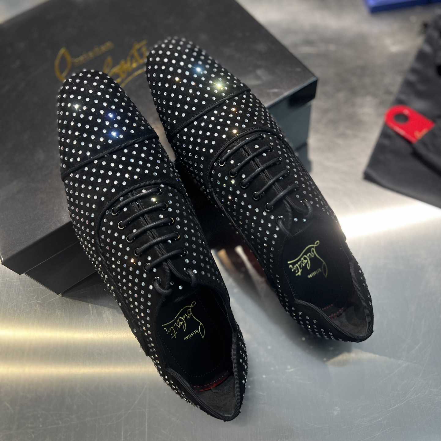 Christian Louboutin Greggy Chick Plum Strass - DopestKickz