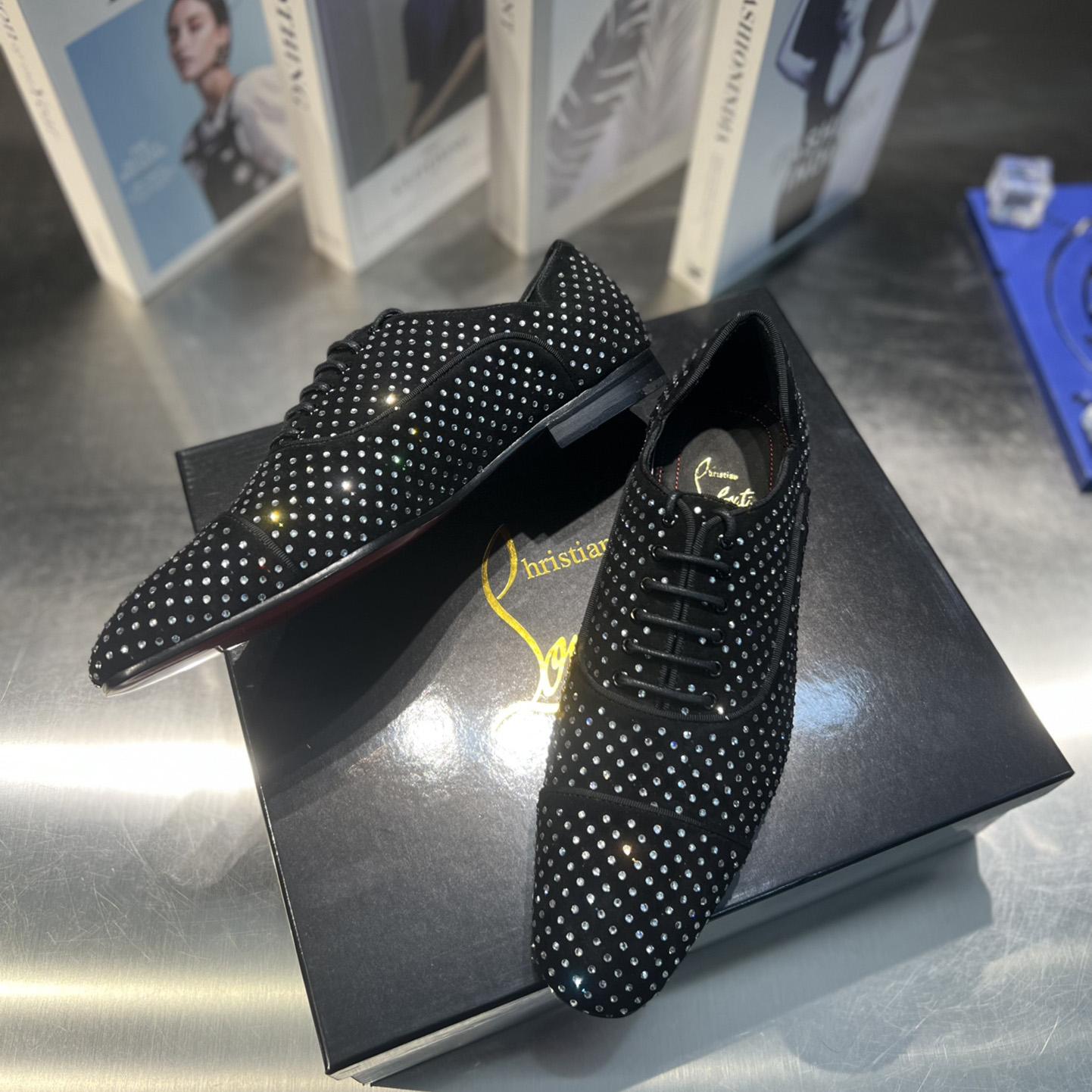 Christian Louboutin Greggy Chick Plum Strass - DopestKickz