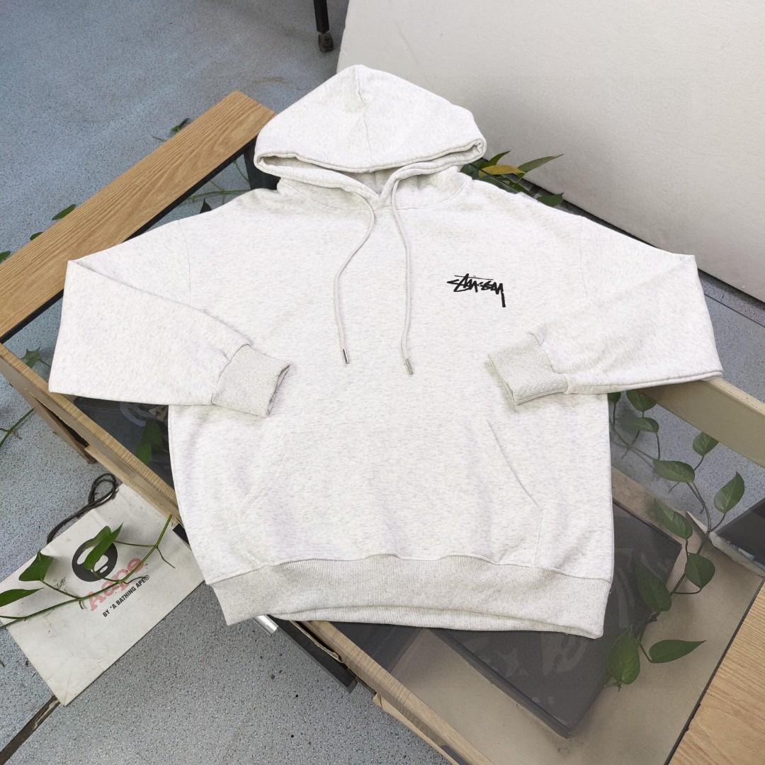 Stussy Lgo-embroidered Drawstring Hoodie - DopestKickz