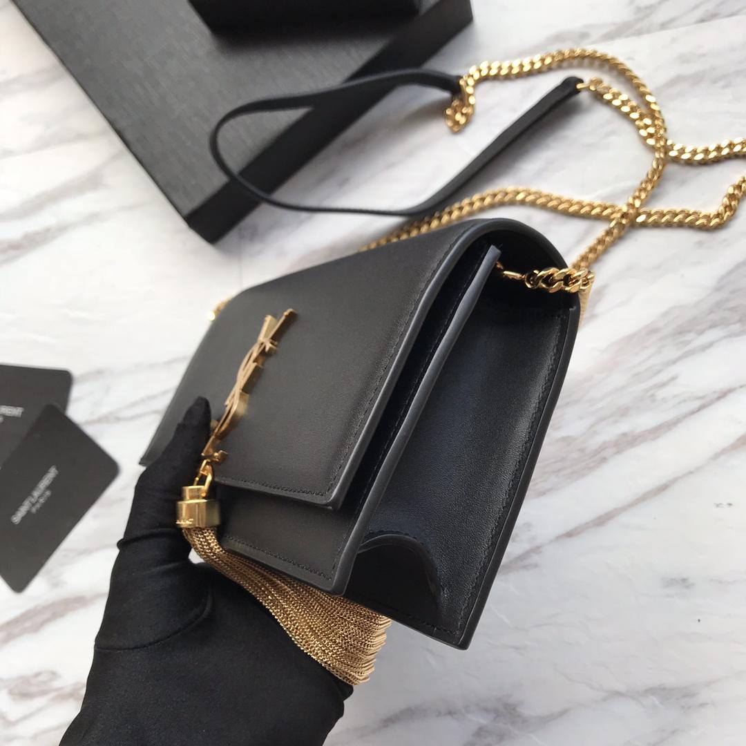 Saint Laurent Satin Kate Chain Wallet (19*12.5*4cm) - DopestKickz