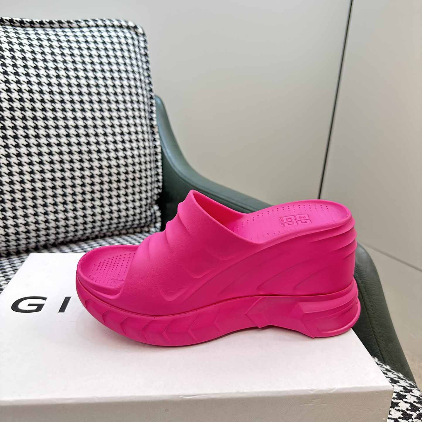 Givenchy Marshmallow Wedge Sandals In Rubber - DopestKickz