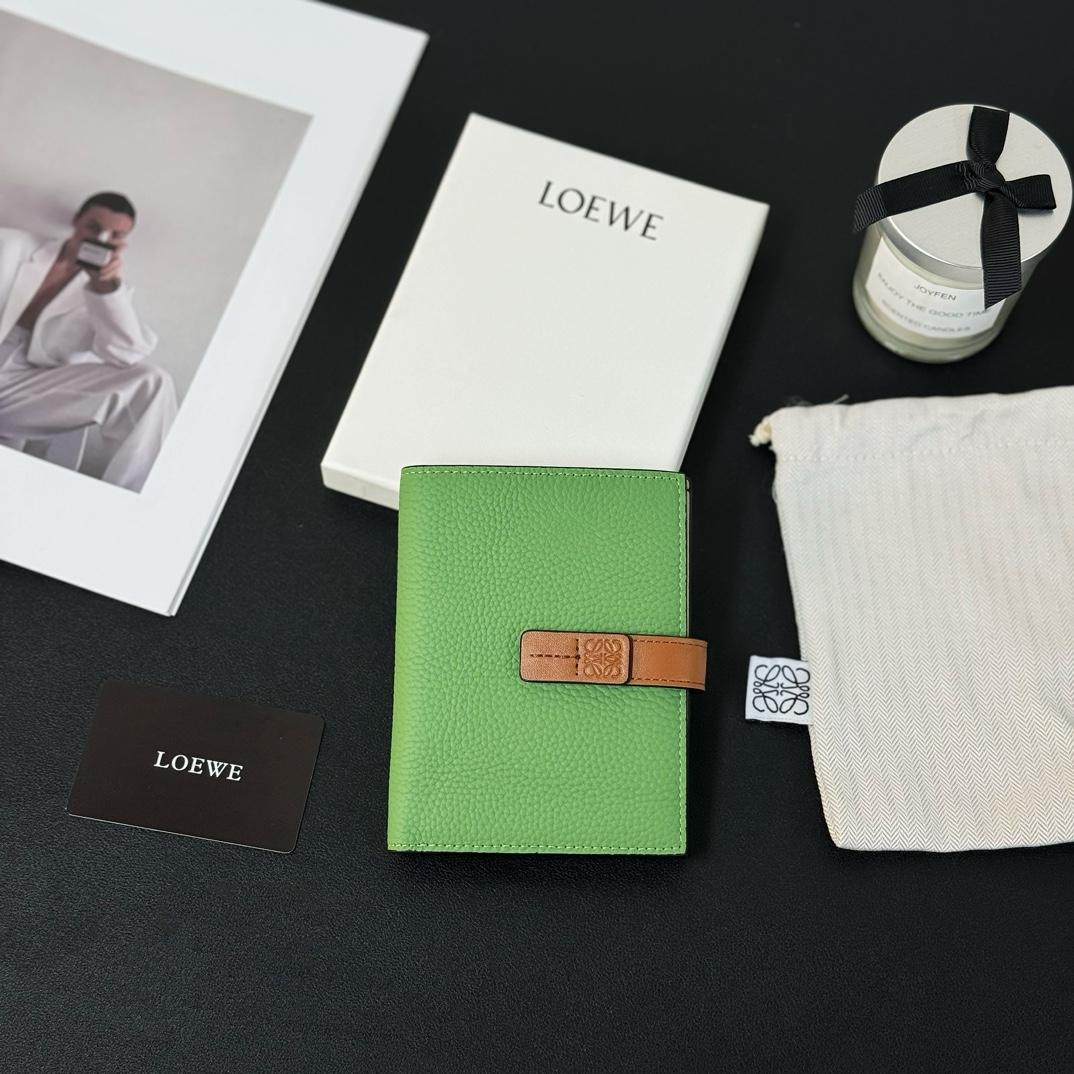 Loewe Medium Vertical Grained-Leather Wallet(14×11cm) - DopestKickz