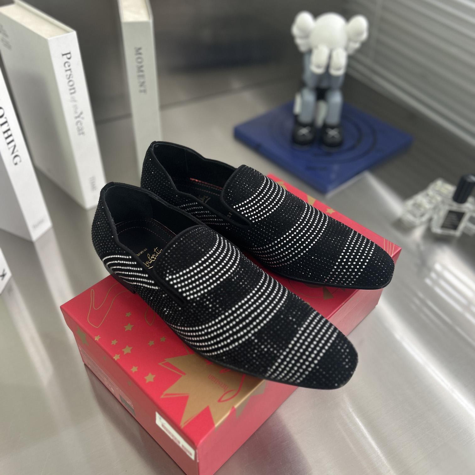 Christian Louboutin Dandy Chick Orlato Velvet Loafers - DopestKickz