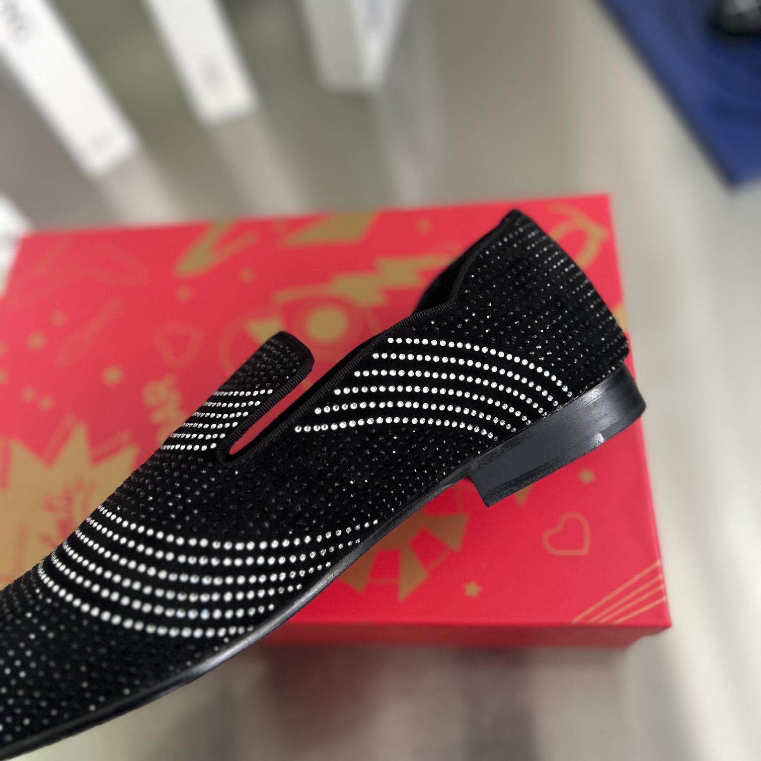 Christian Louboutin Dandy Chick Orlato Velvet Loafers - DopestKickz