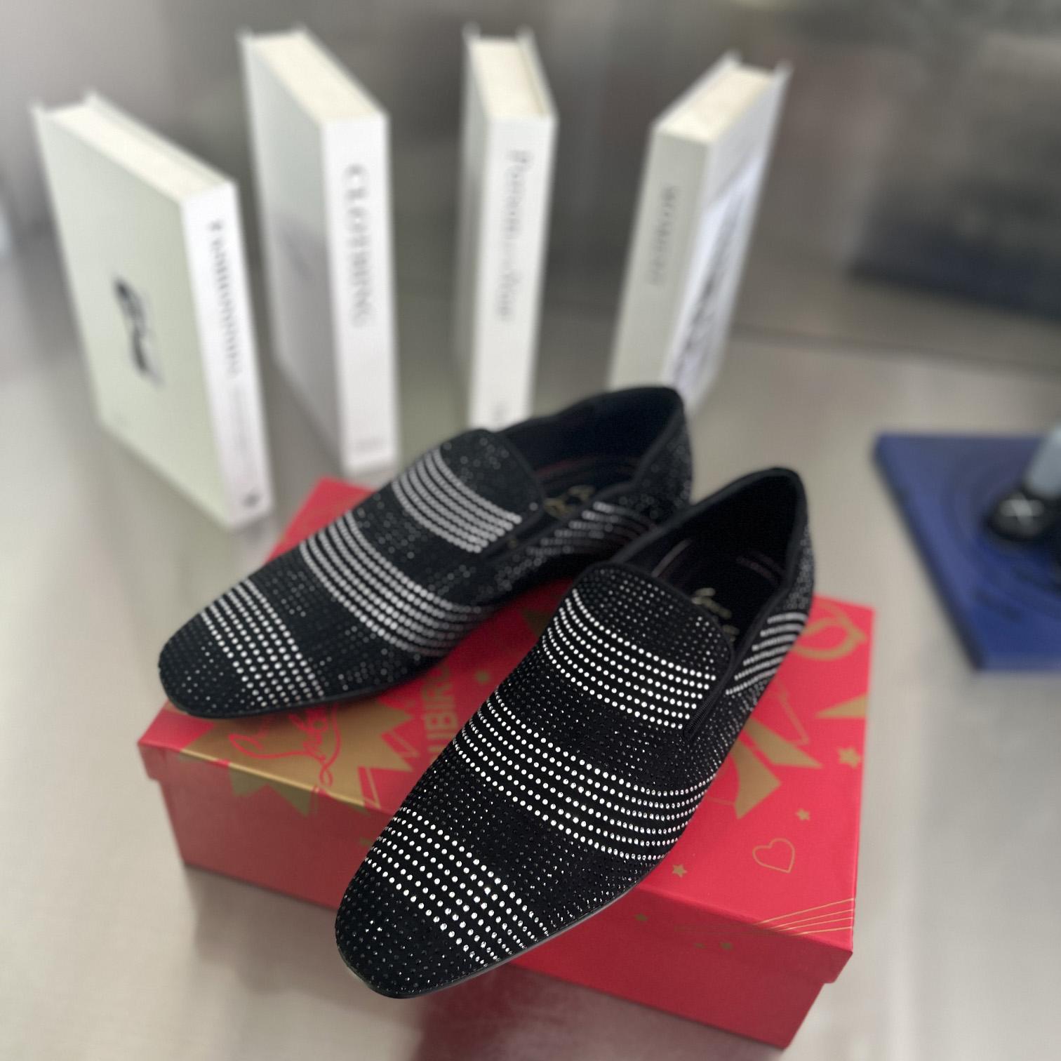 Christian Louboutin Dandy Chick Orlato Velvet Loafers - DopestKickz