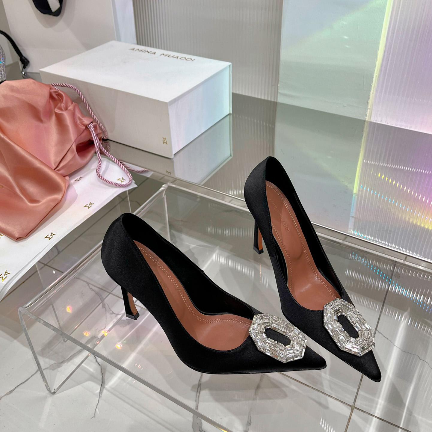 Amina Muaddi Camelia 95mm Crystal Pumps - DopestKickz