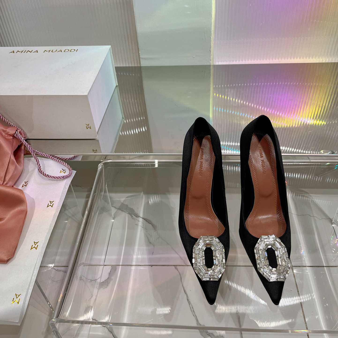 Amina Muaddi Camelia 95mm Crystal Pumps - DopestKickz