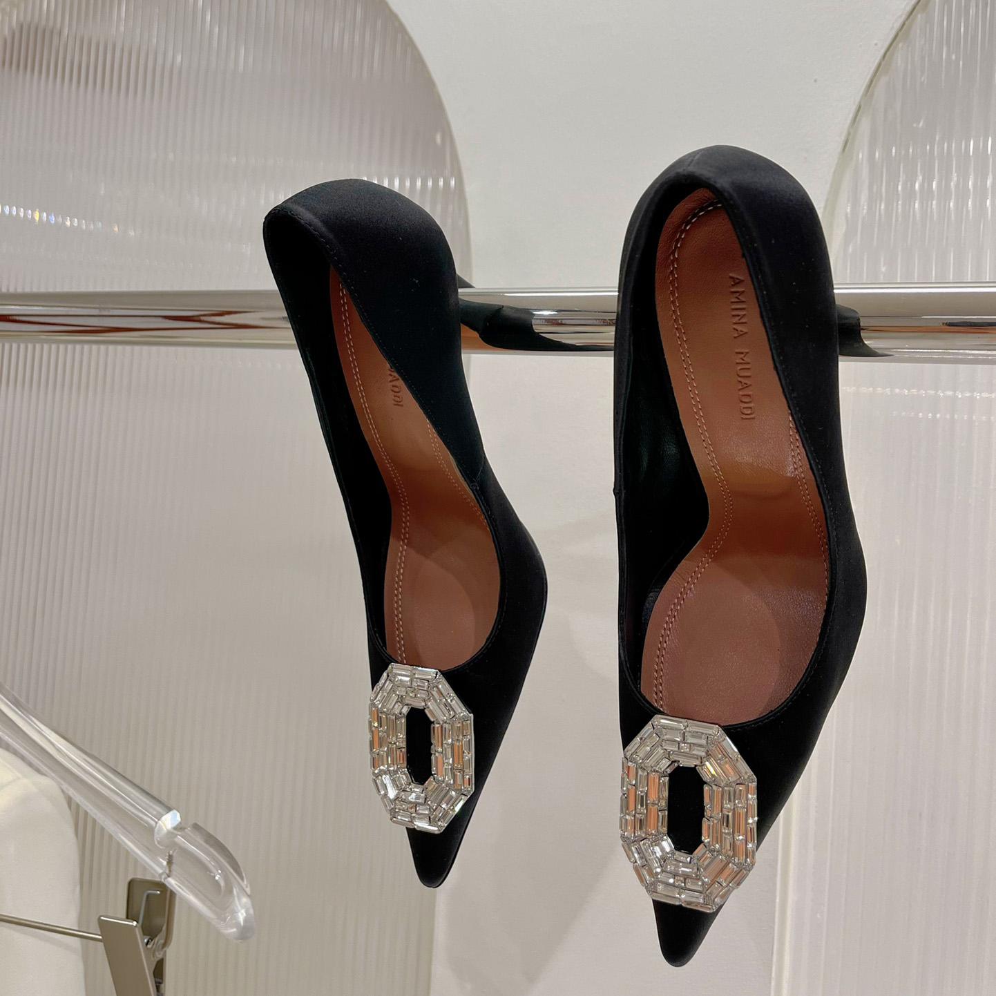 Amina Muaddi Camelia 95mm Crystal Pumps - DopestKickz