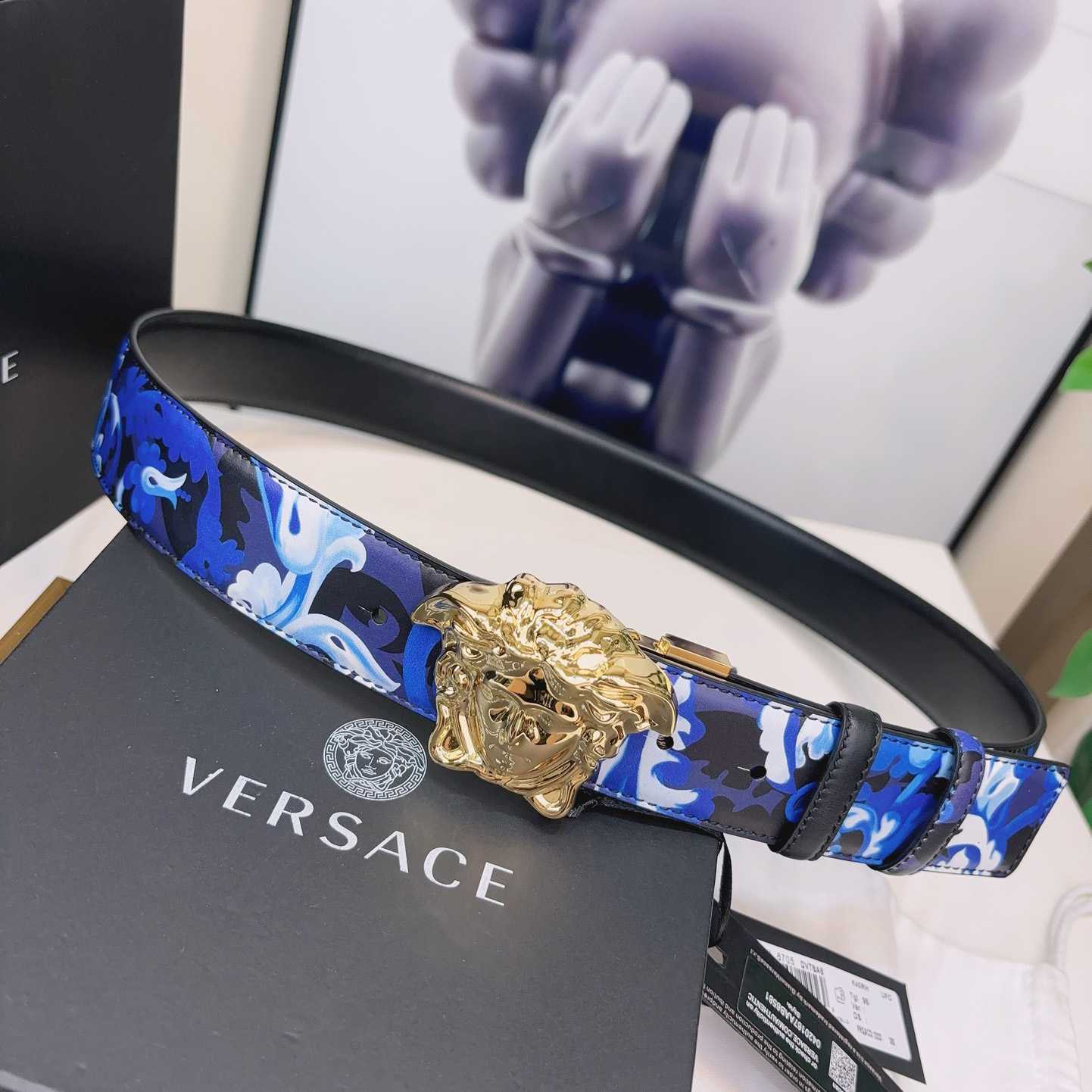 Versace La Medusa Logo-buckle Barocco-print Belt   40mm - DopestKickz