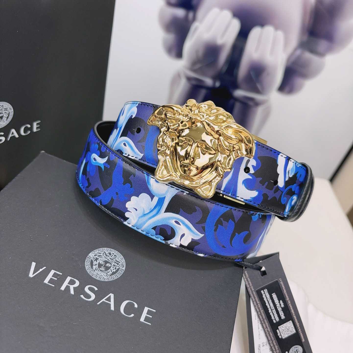 Versace La Medusa Logo-buckle Barocco-print Belt   40mm - DopestKickz