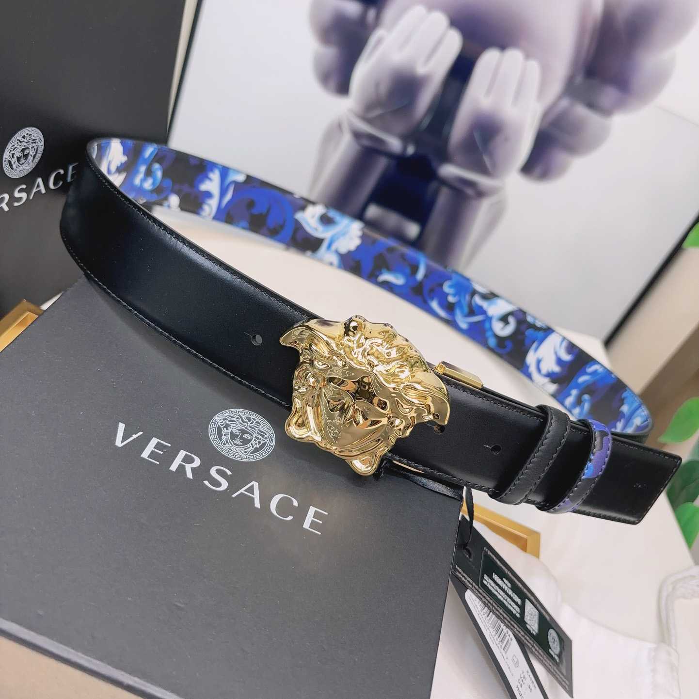 Versace La Medusa Logo-buckle Barocco-print Belt   40mm - DopestKickz