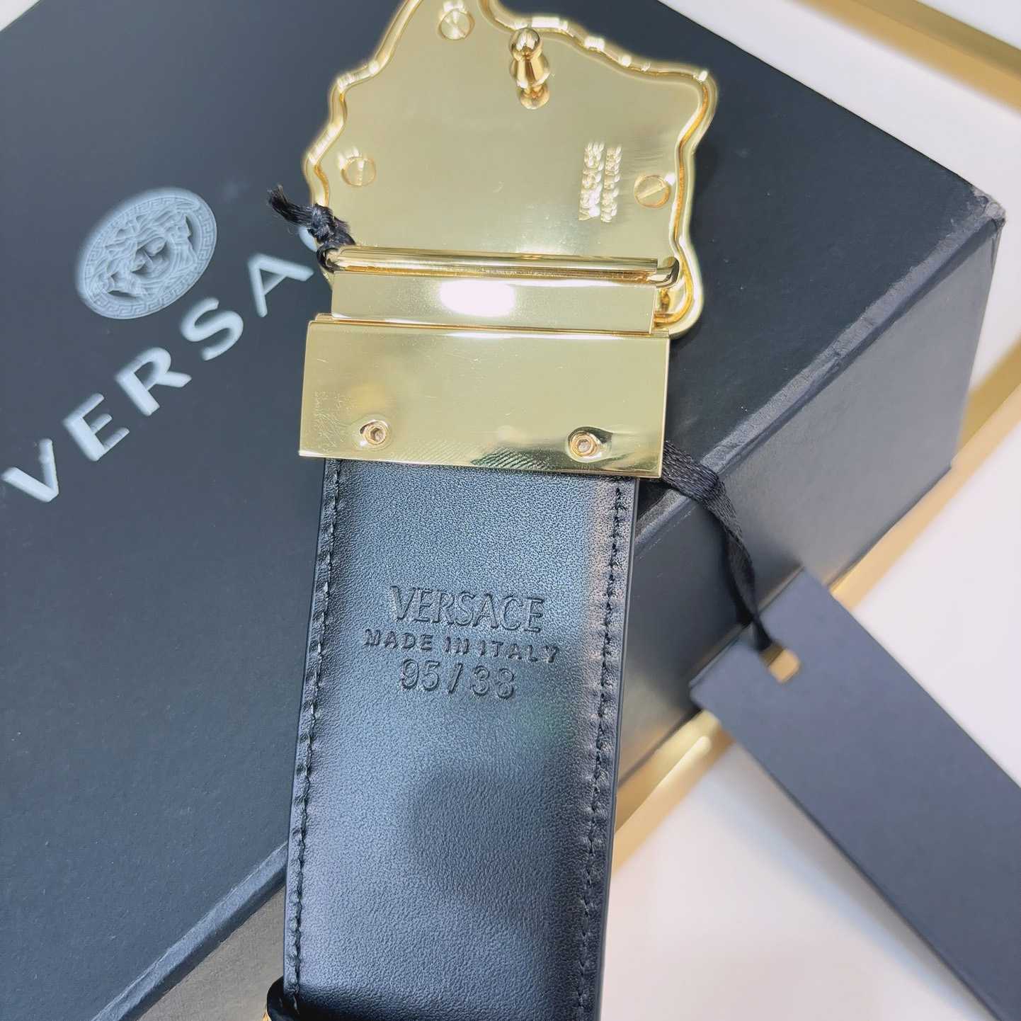 Versace La Medusa Logo-buckle Barocco-print Belt   40mm - DopestKickz