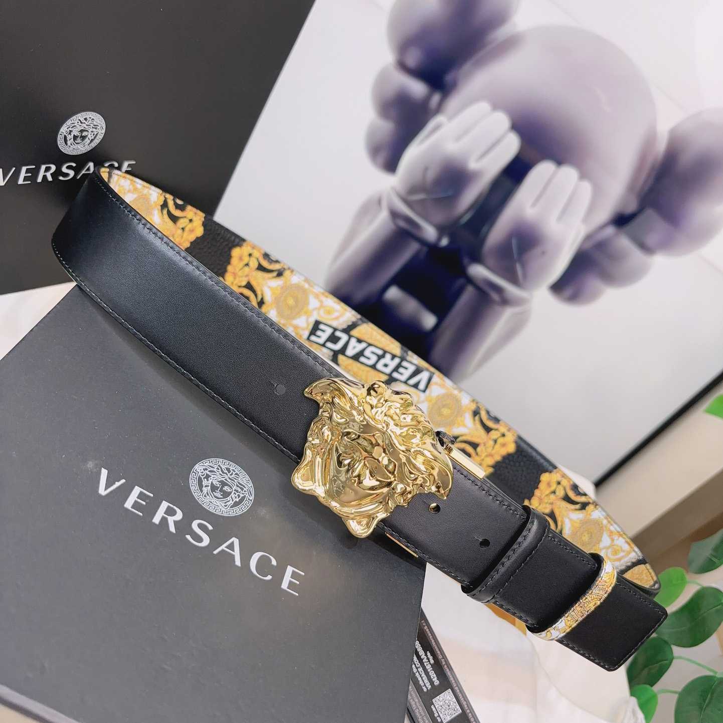 Versace La Medusa Logo-buckle Barocco-print Belt   40mm - DopestKickz