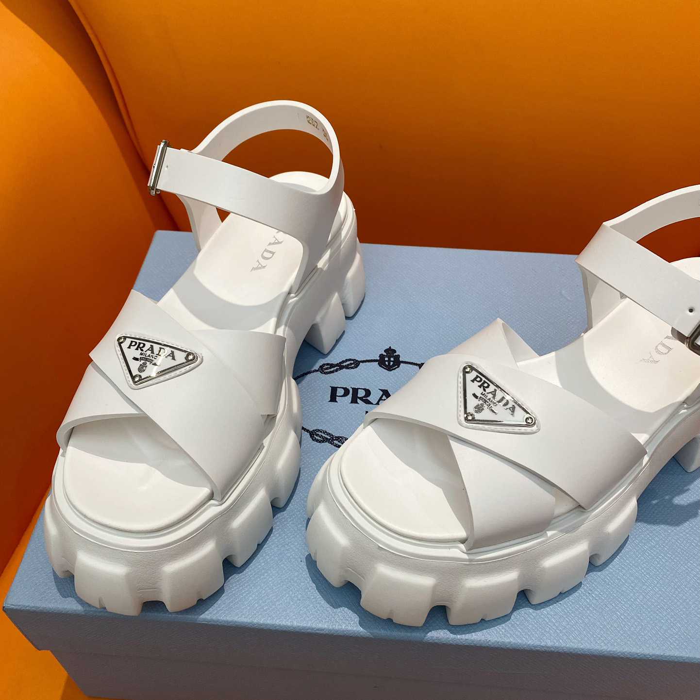 Prada Monolith Rubber Sandals - DopestKickz