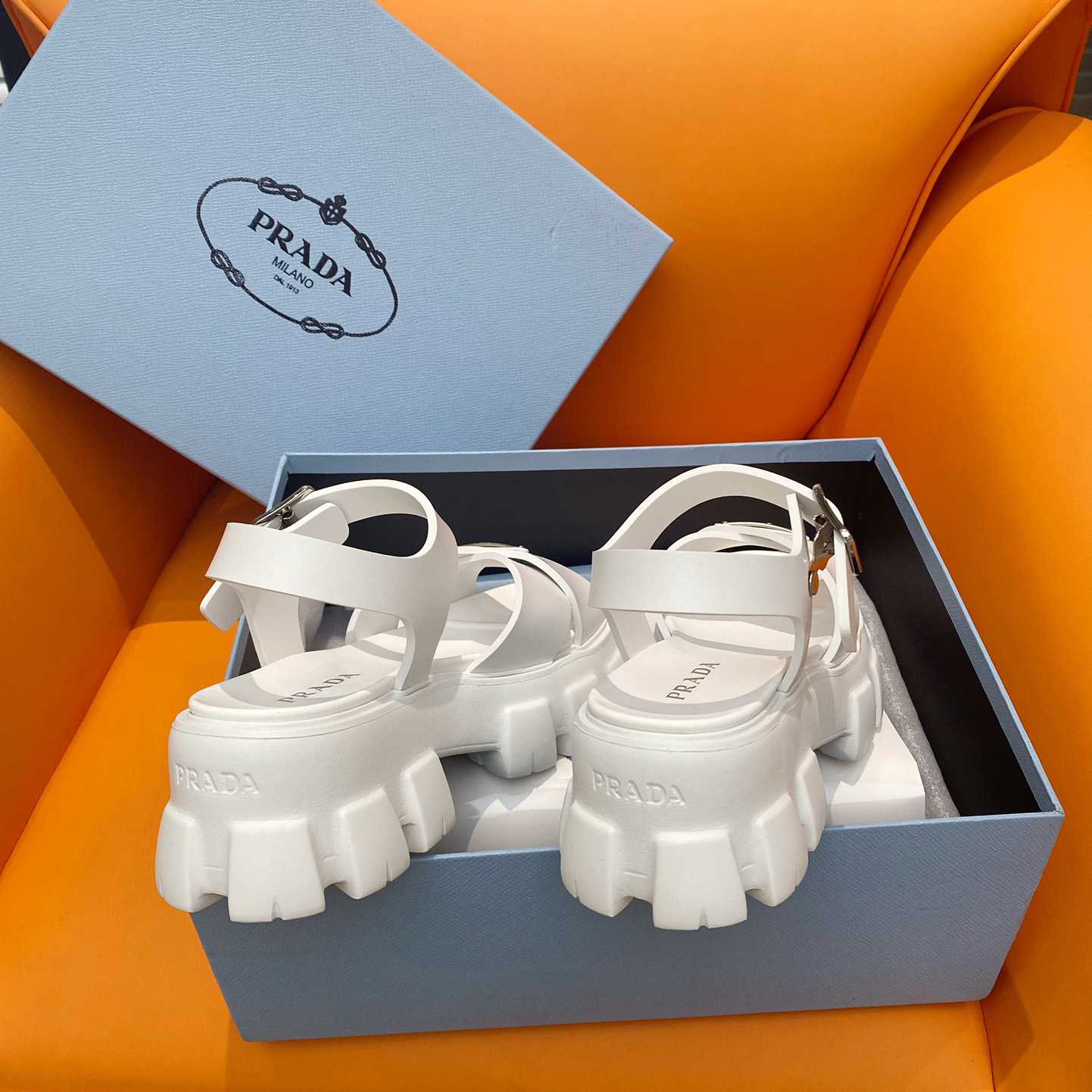 Prada Monolith Rubber Sandals - DopestKickz