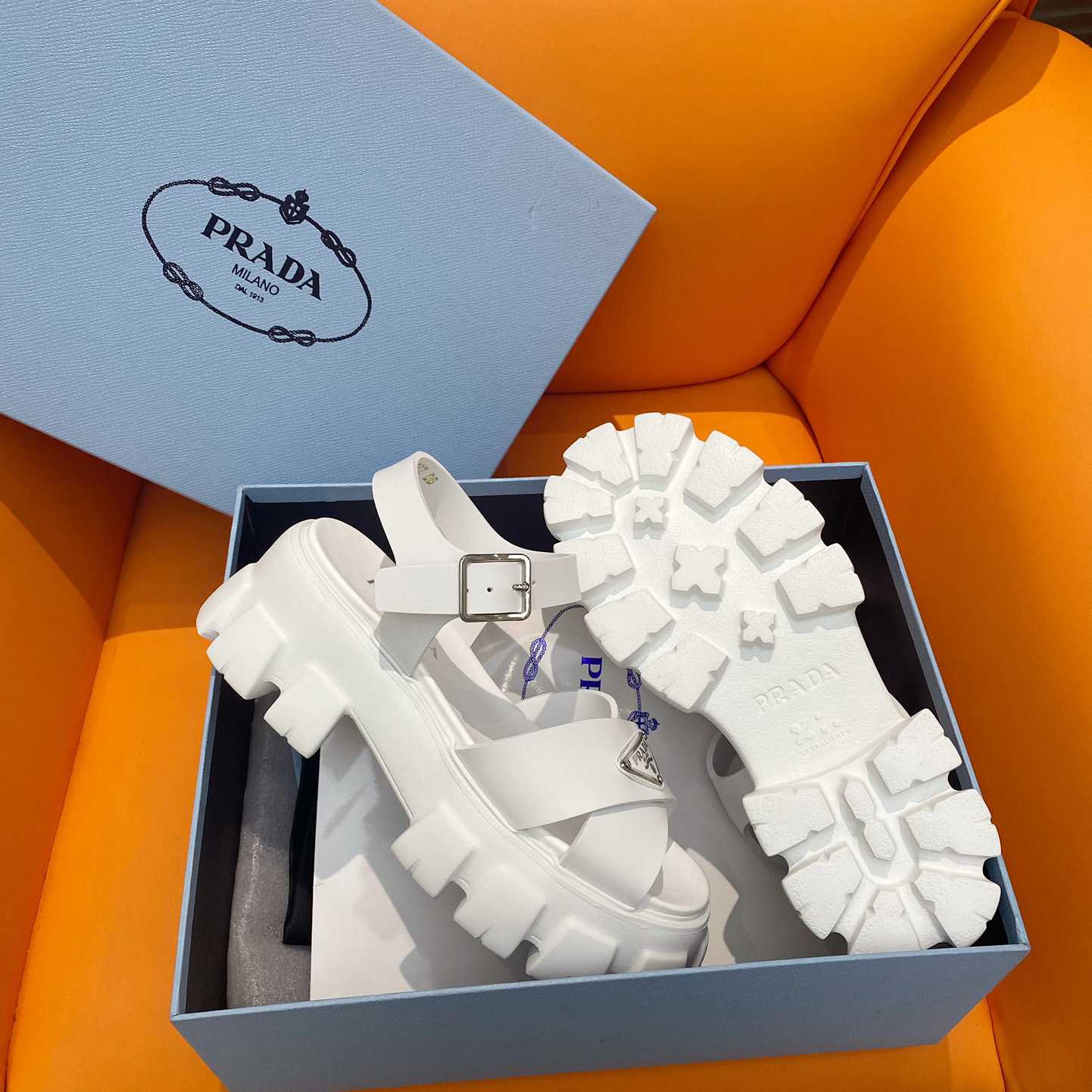 Prada Monolith Rubber Sandals - DopestKickz