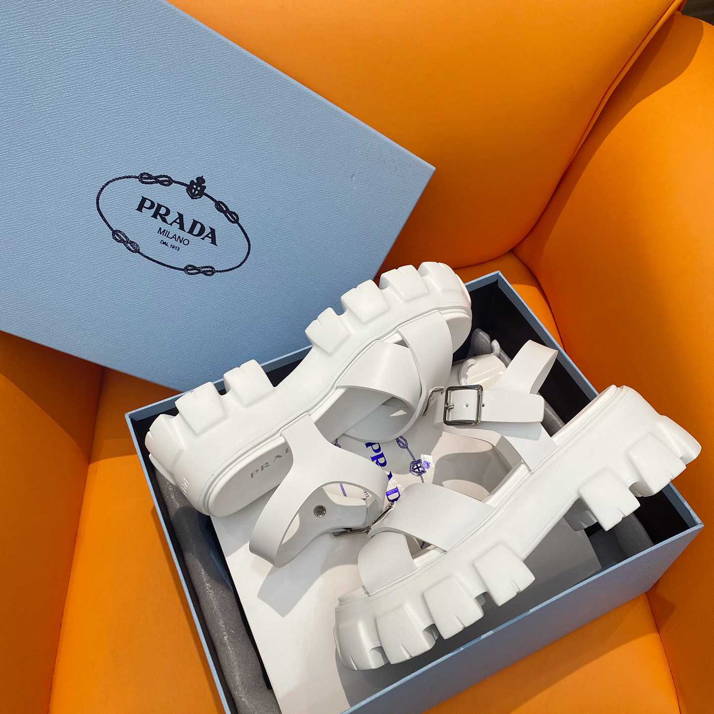 Prada Monolith Rubber Sandals - DopestKickz