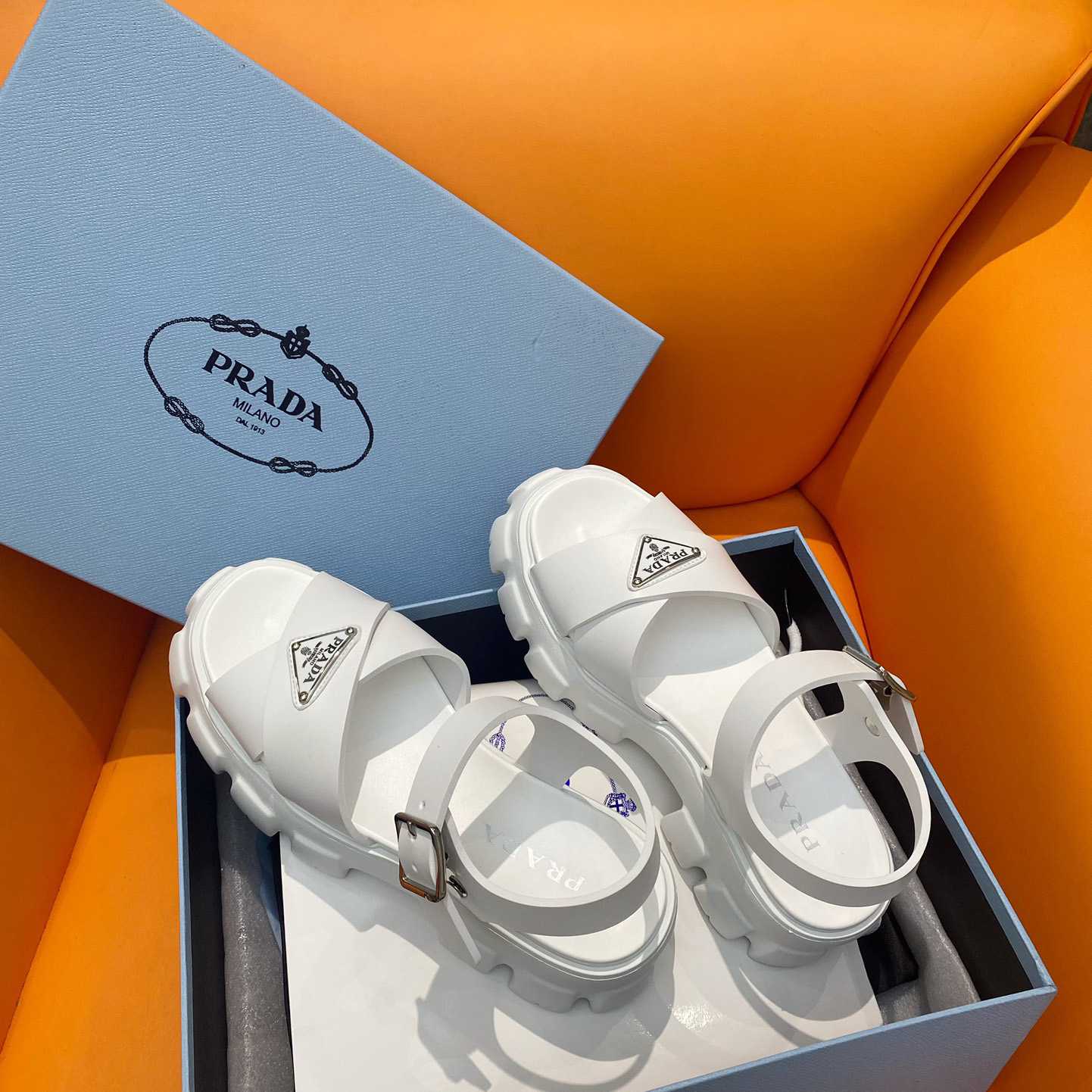 Prada Monolith Rubber Sandals - DopestKickz