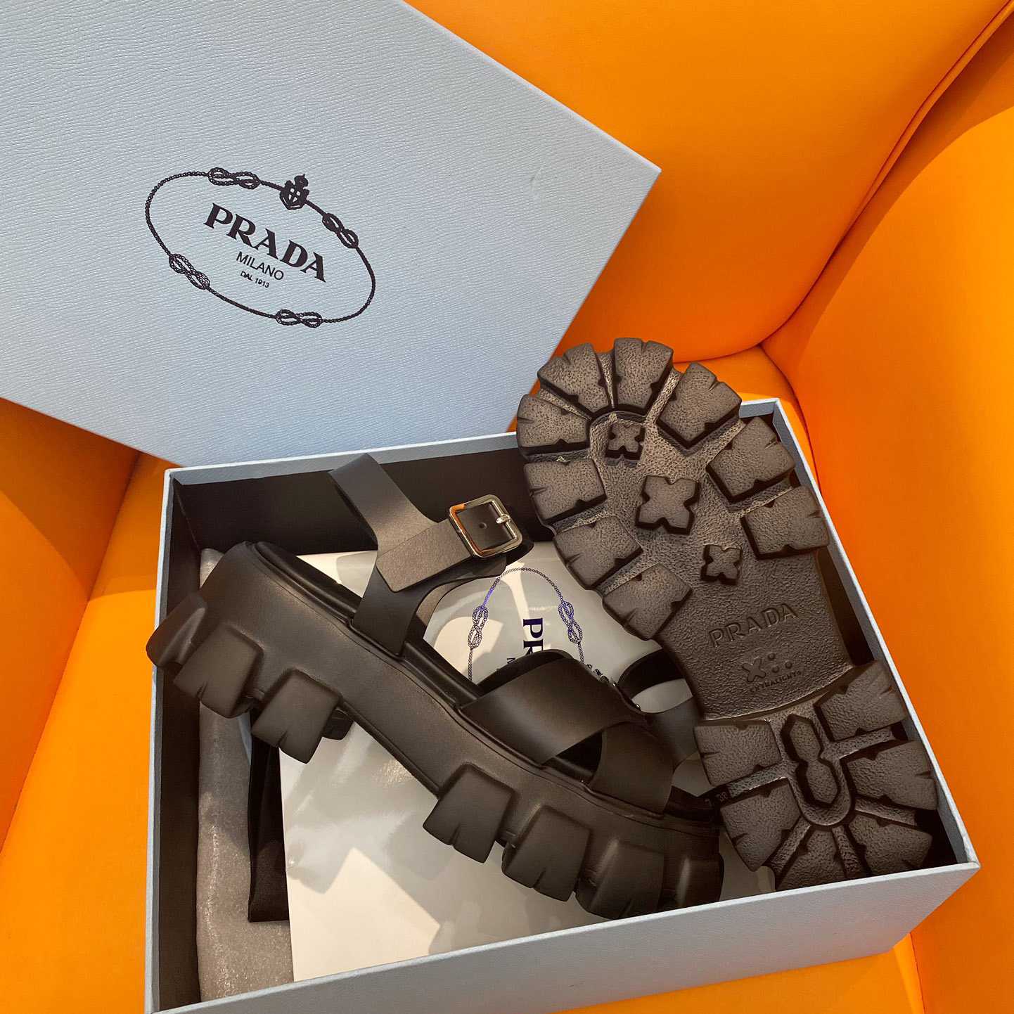 Prada Monolith Rubber Sandals - DopestKickz