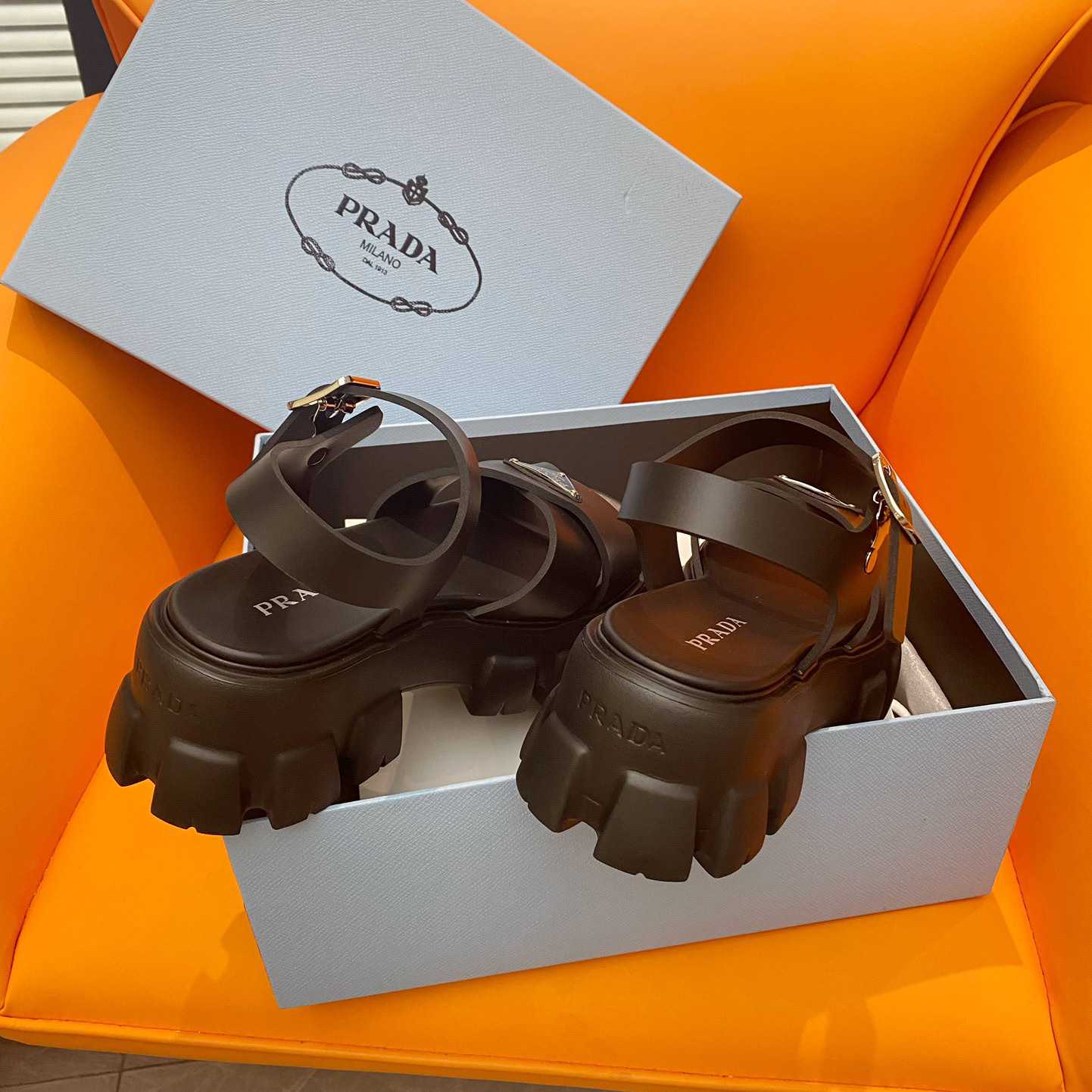 Prada Monolith Rubber Sandals - DopestKickz