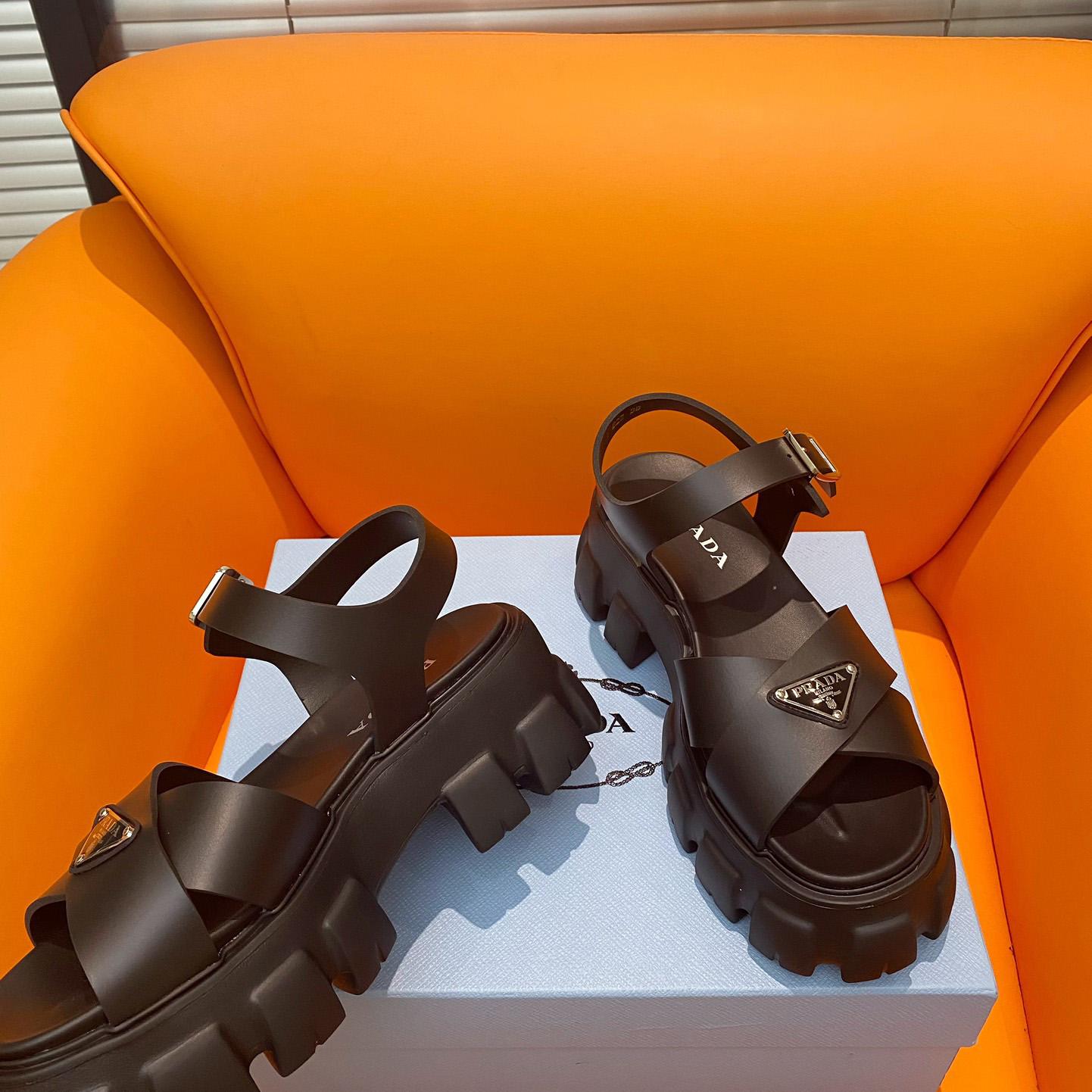 Prada Monolith Rubber Sandals - DopestKickz
