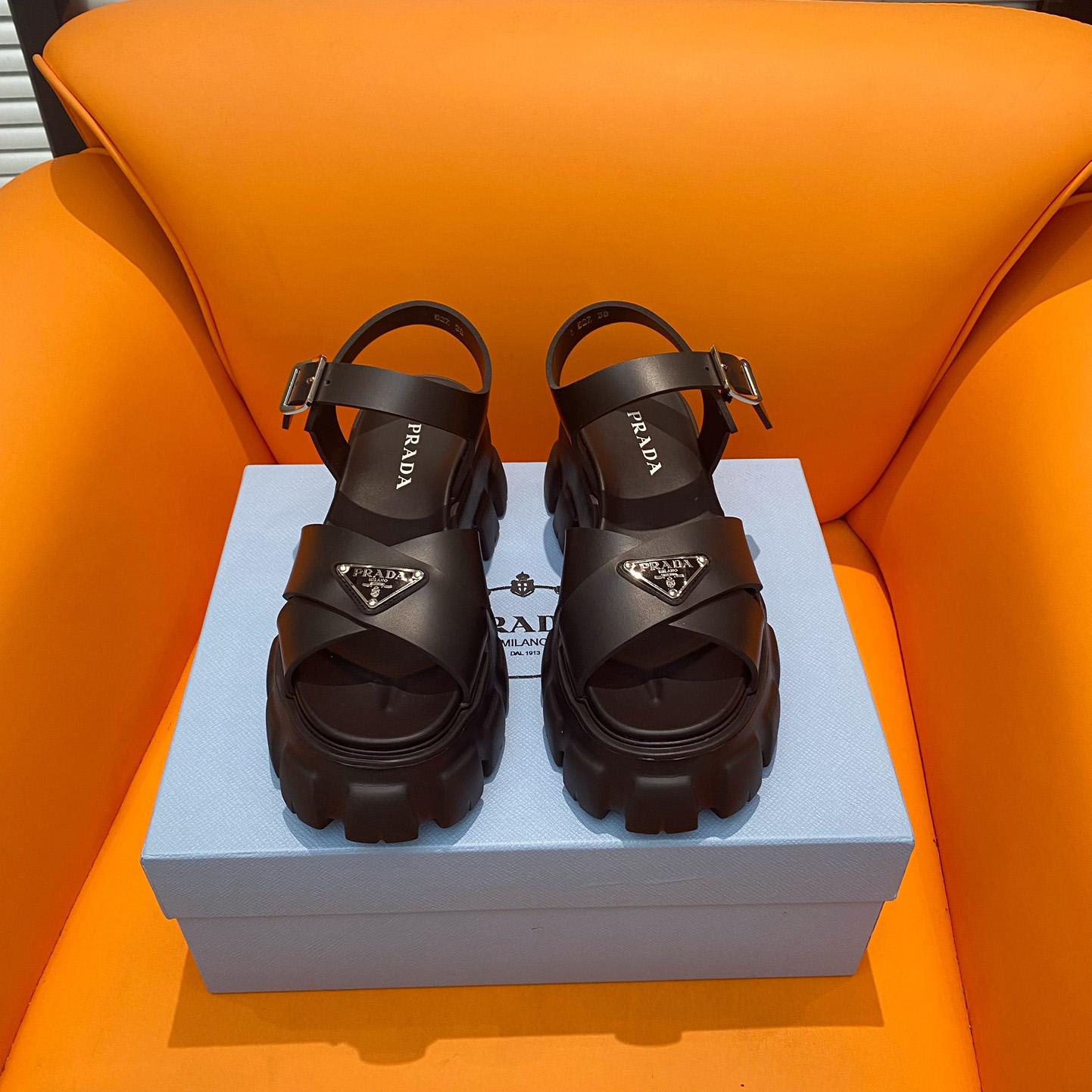 Prada Monolith Rubber Sandals - DopestKickz